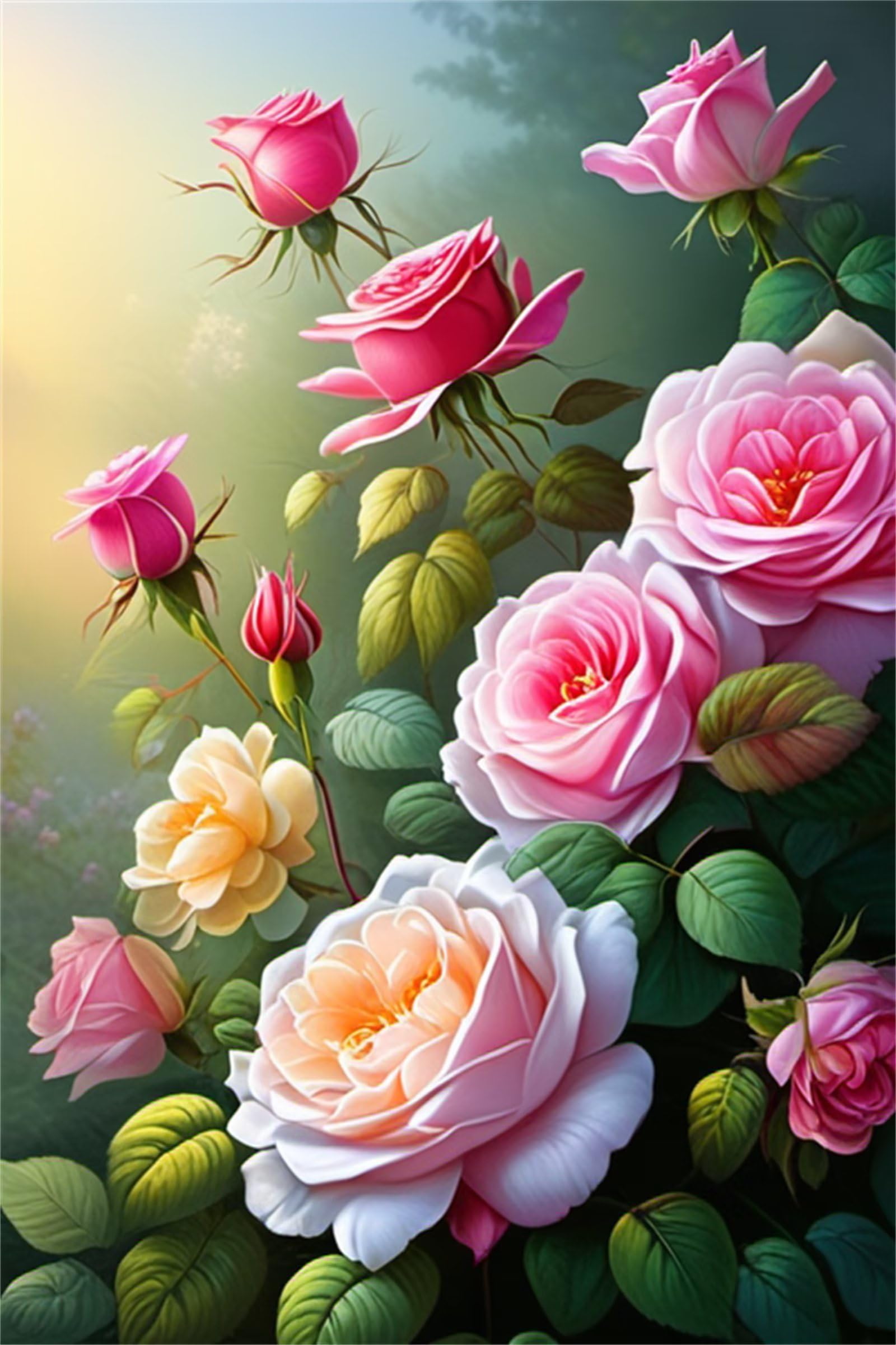 Diamond Painting Pivoine fleurie 90x120cm pour loisirs créatifs adultes