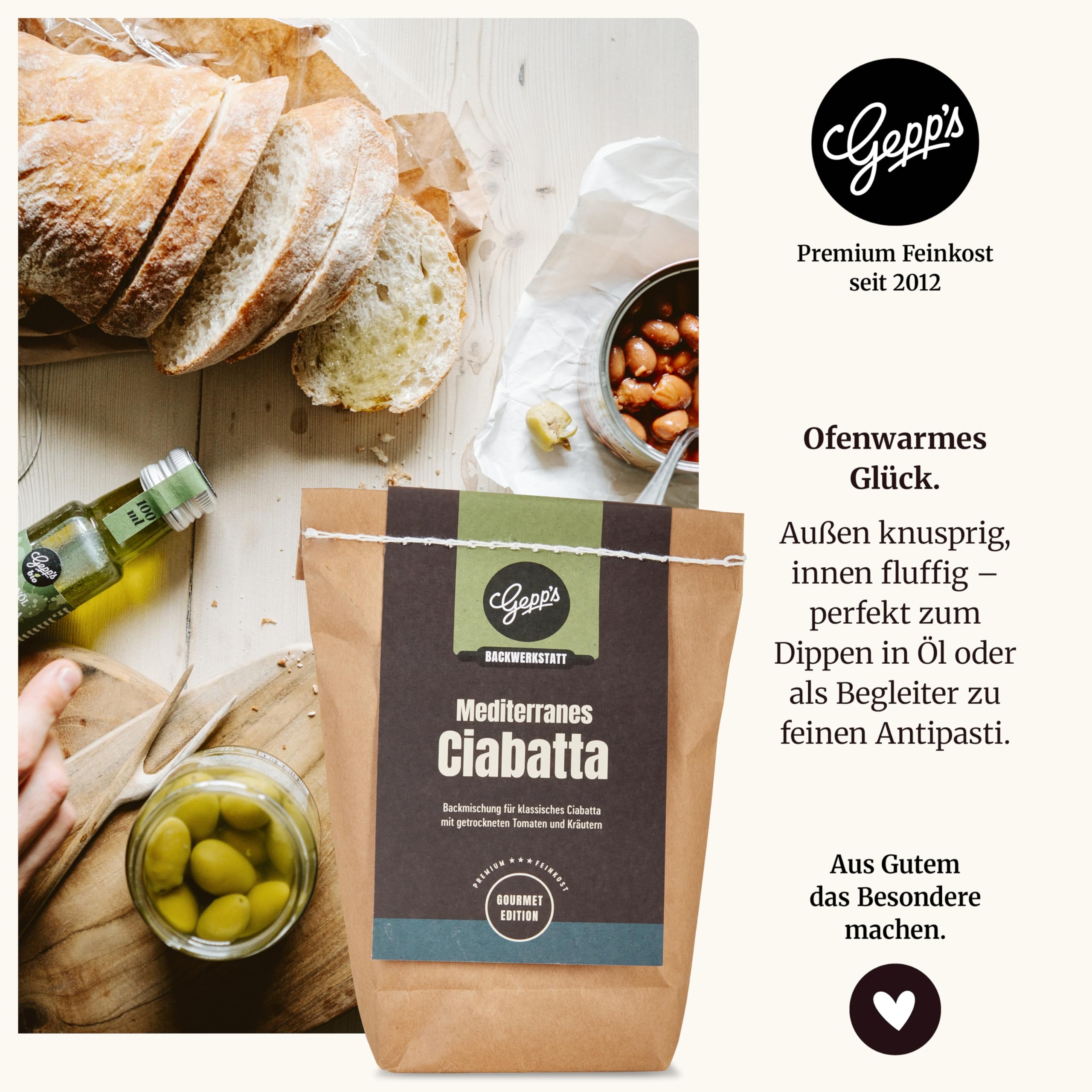 Gepp’s Feinkost Italienreise Geschenkset mit italienischen Delikatessen Rotwein 750 ml Trüffel-Olivenöl