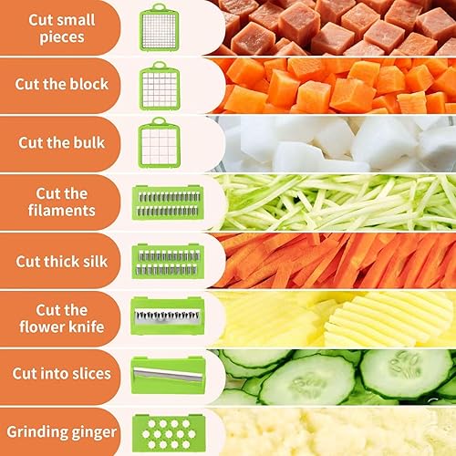 Miniatura 5 de Functional Vegetable Cutter, Food Slicer and Dicer for Potatoes, Onions with Grater (17)