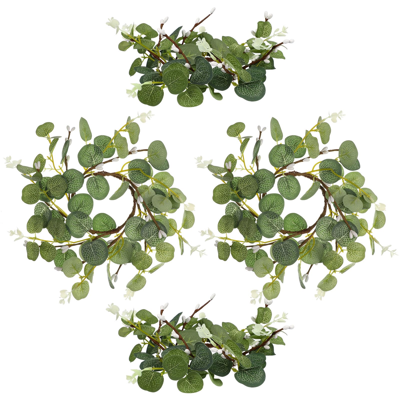 Anneaux de bougies eucalyptus 8 cm pour illuminer vos tables de Noël et repas