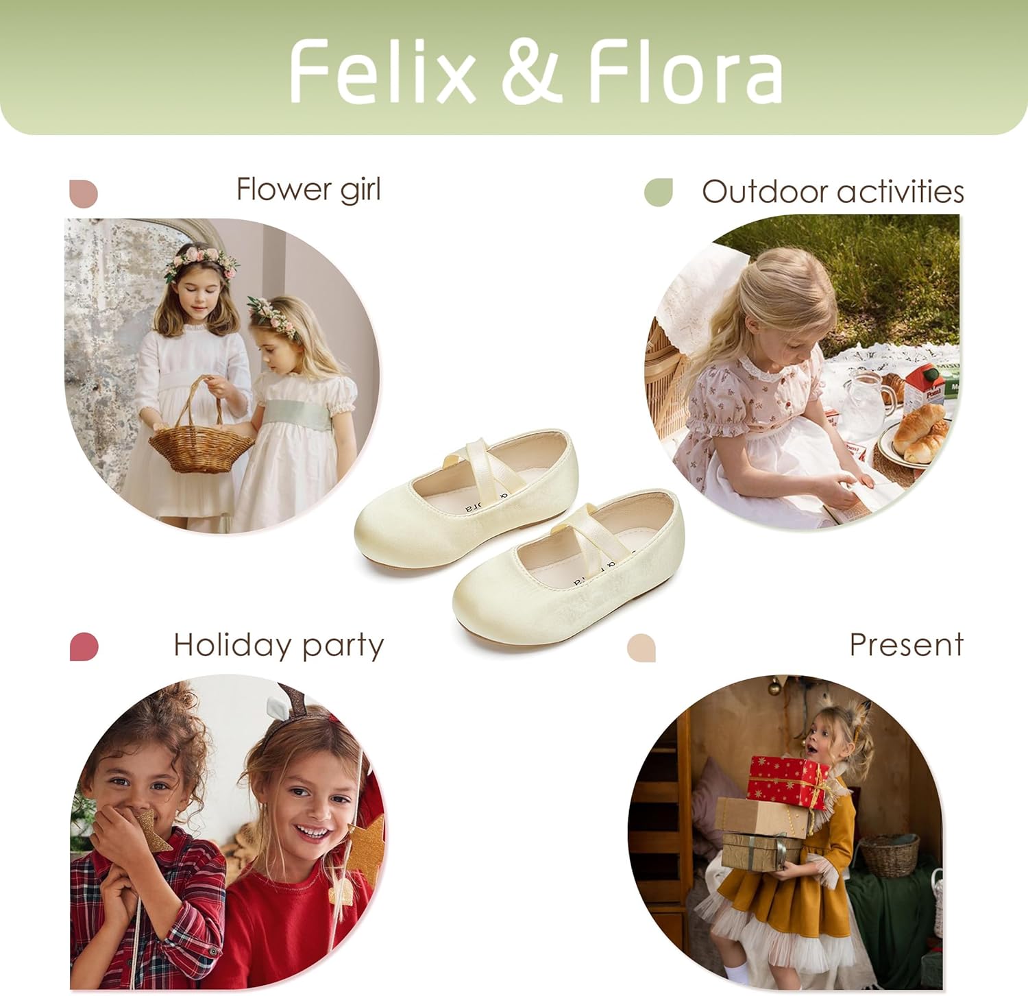 Felix Flora Toddler Girl Dress Shoes Flower Girl Ballet Mary