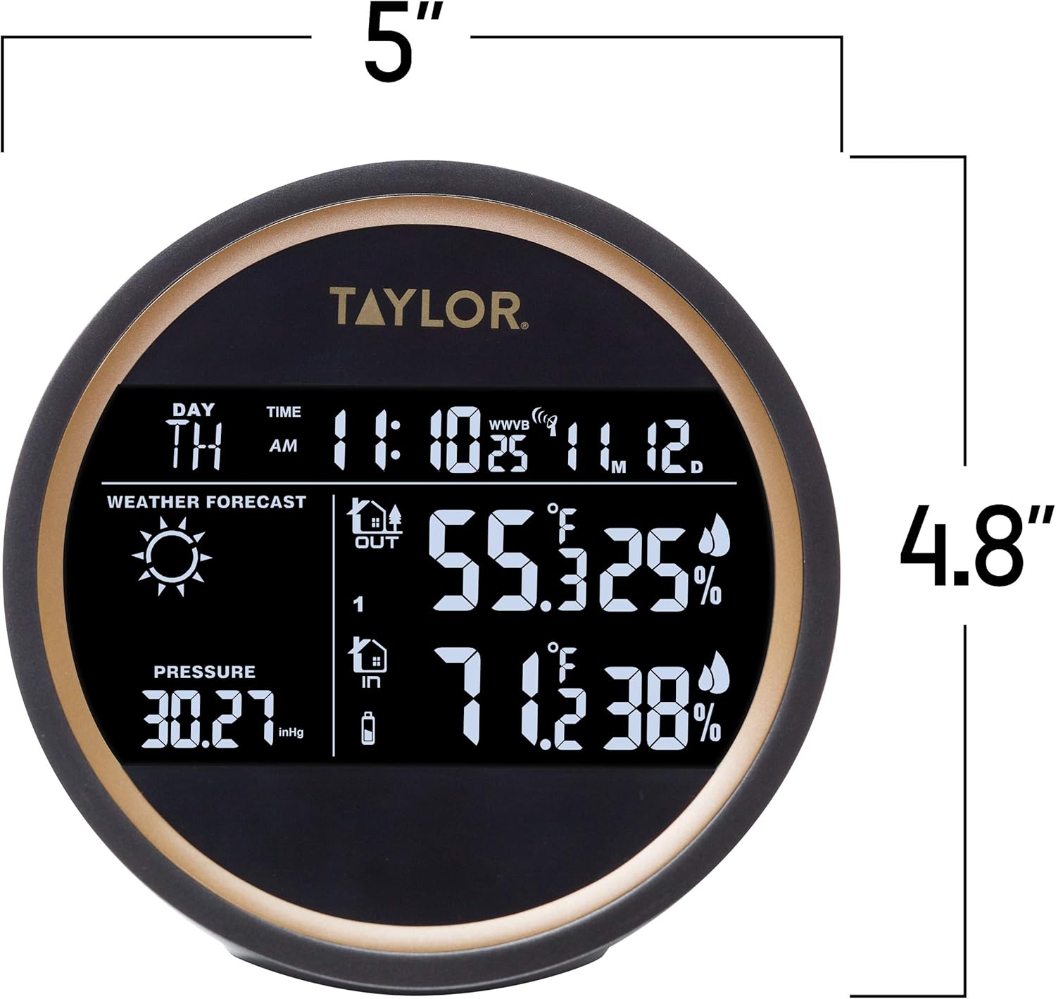 Taylor 5282011 Digital Weather Forecaster, Black