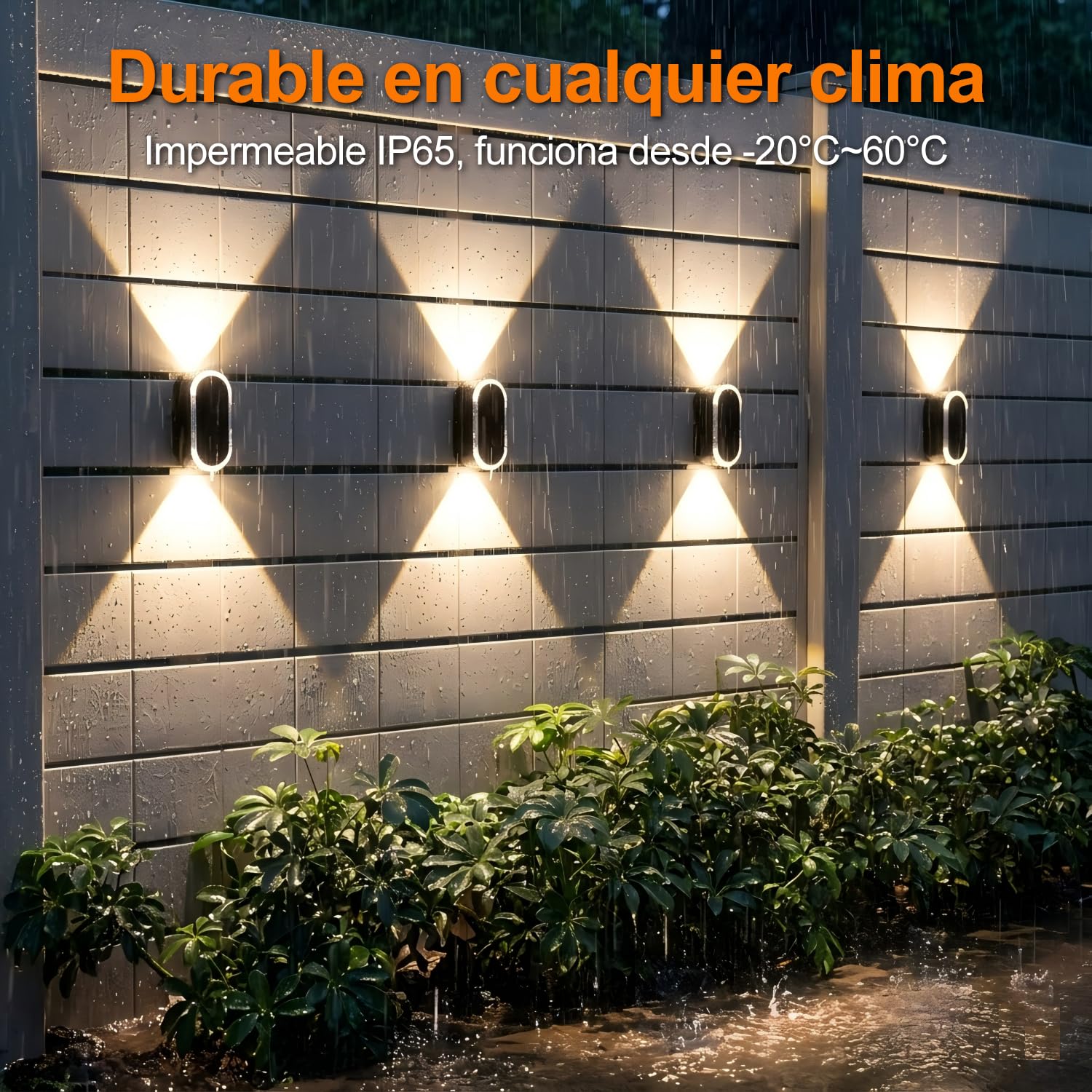 ELLASAY Aplique Solar Pared Exterior IP65 Impermeable 4 Pack