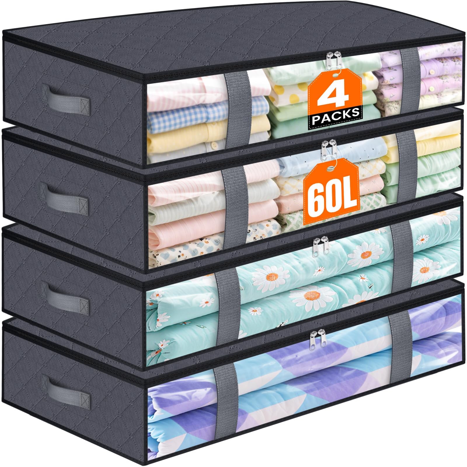 TasticTotes Under Bed Storage 4-Pack