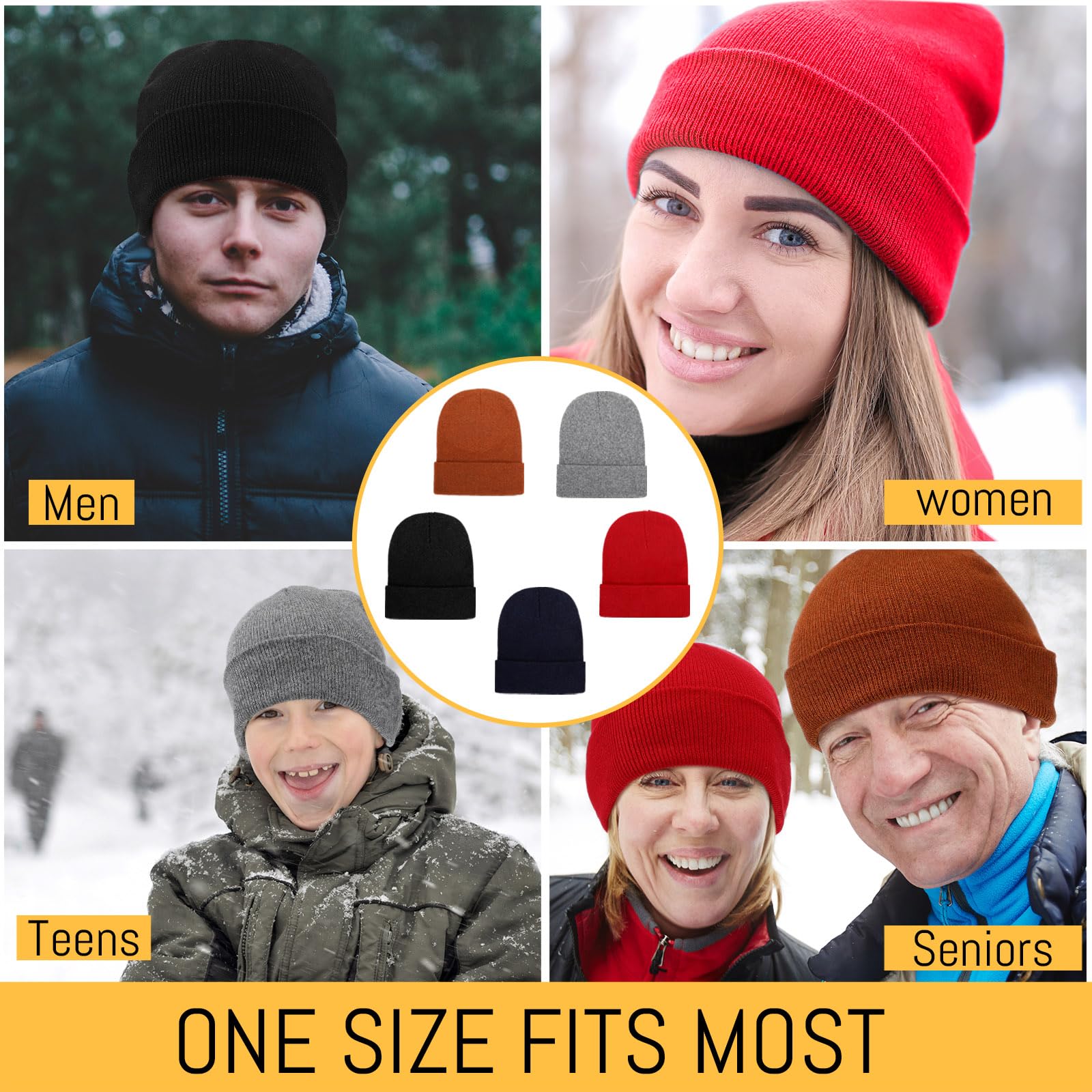 Toulite 200 gorros de invierno a granel para donación de personas sin hogar, unisex, gorro de punto cálido
