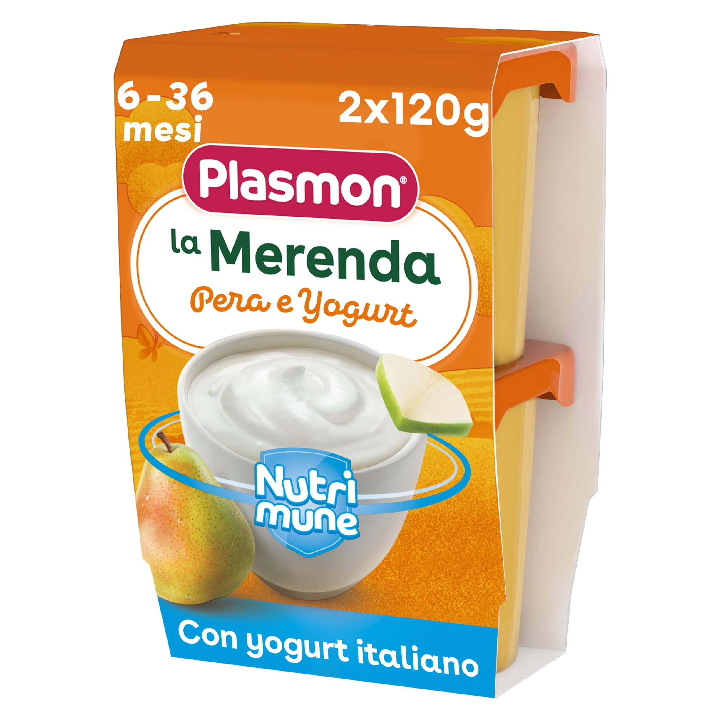 Plasmon Merenda Pera e Yogurt 2x120g (12 Confezioni)