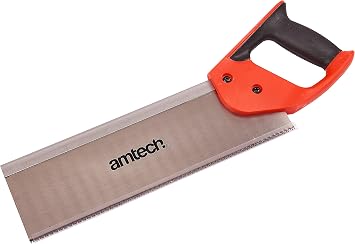 Amtech 300 mm 12" Tenon Saw, 10 TPI Alloy Blade for Fine Joinery and Trim Work, Steel Back for Precision, Comfortable Two-Tone Grip