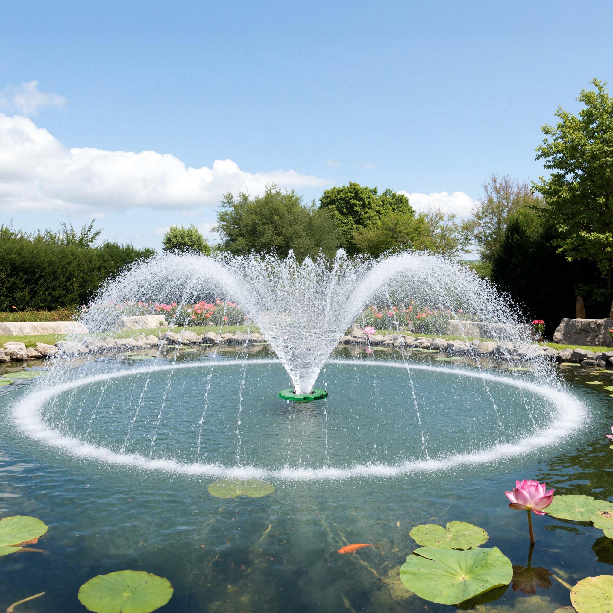 SunSun COP-10000 Fuente Flotante para estanques de jardín 20000l/h 90W, Altura Columna de Agua 1m
