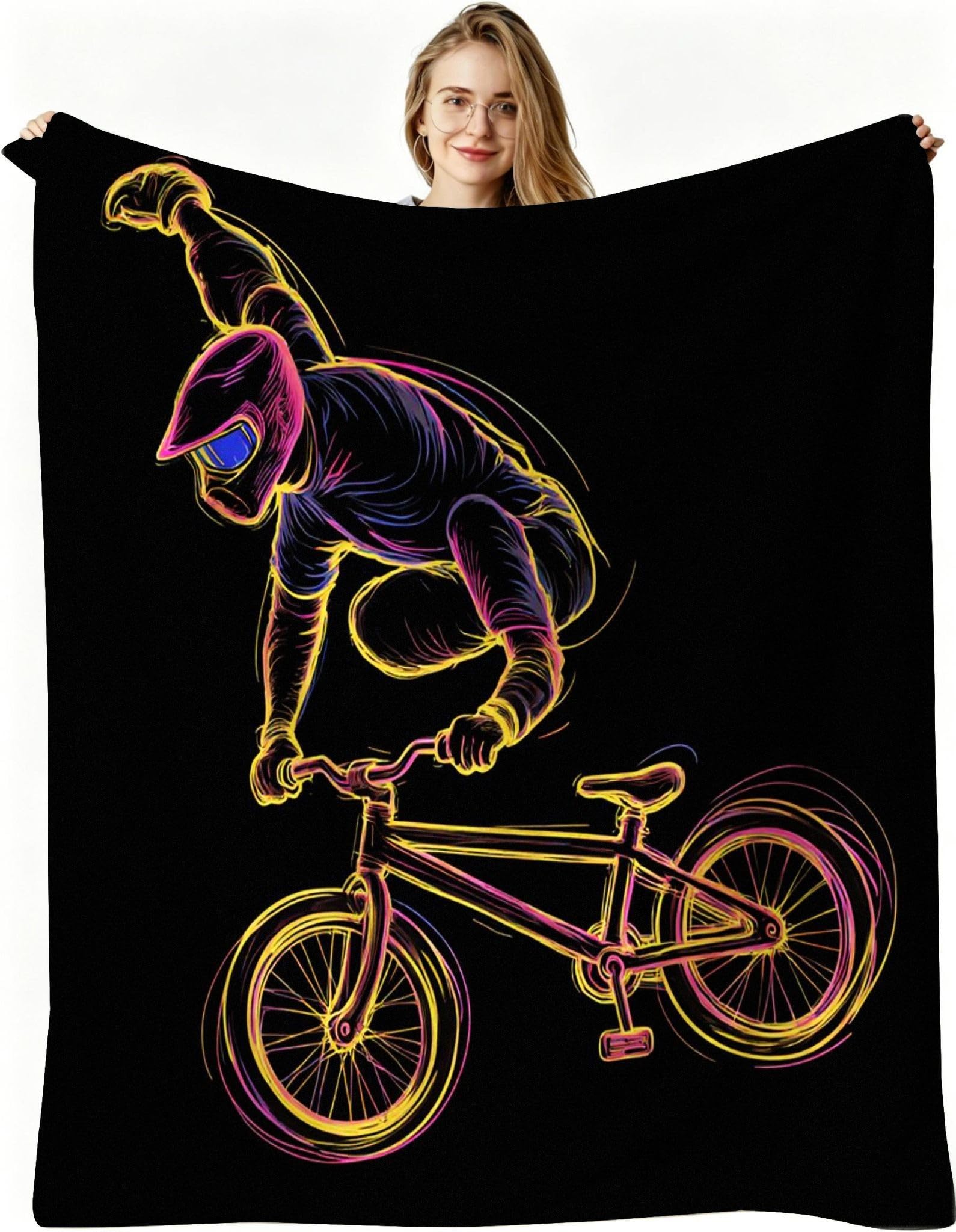 Couverture plaid polaire enfant sport noir pour des soirées canapé confortables