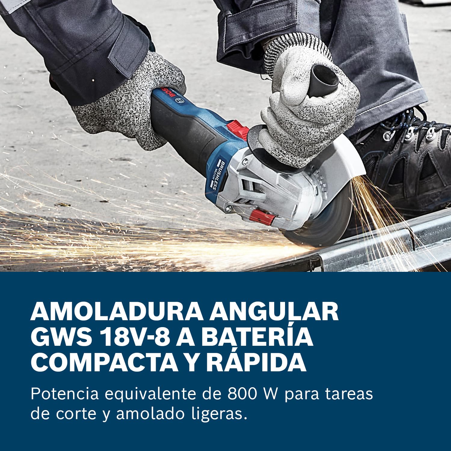 Bosch Professional 18V System amoladora angular a batería GWS 18V-8 (diámetro del disco de 125 mm, sin batería/cargador)