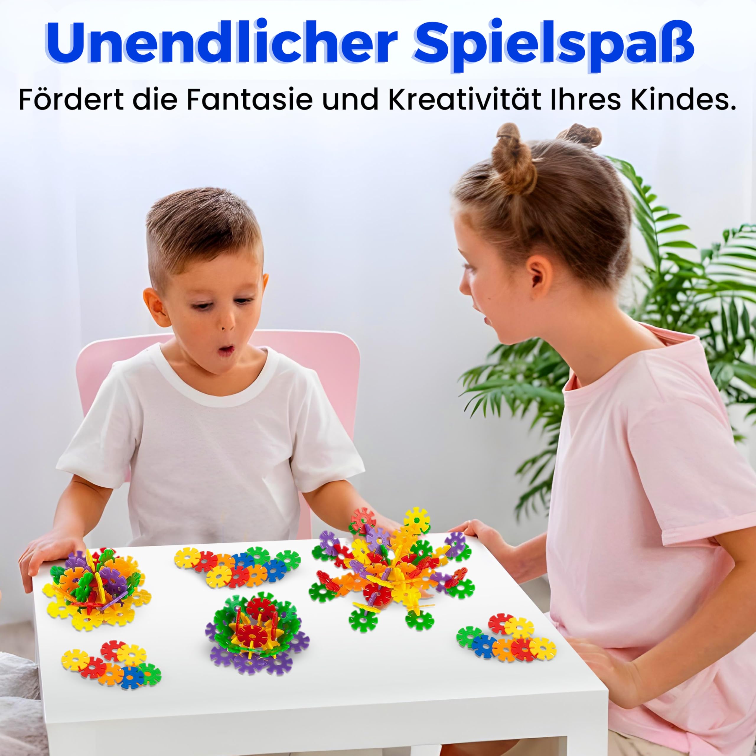 Smart-Planet Lot de 500 fleurs - Jouet de construction éducatif 3 ans+ 8 couleurs motricité fine