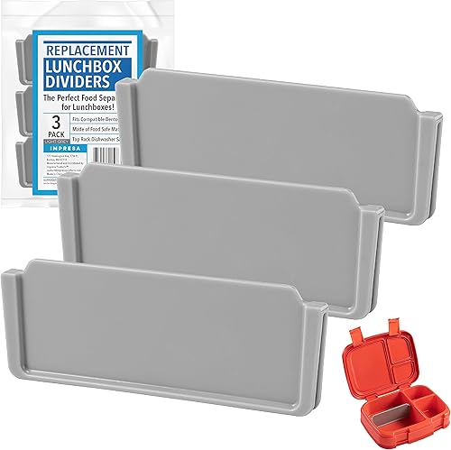 IMPRESA Paquete de 3 separadores de alimentos para insertos de bandeja, compatible con modelos Bentgo Fresh, Modern & Pop, plástico de grado
