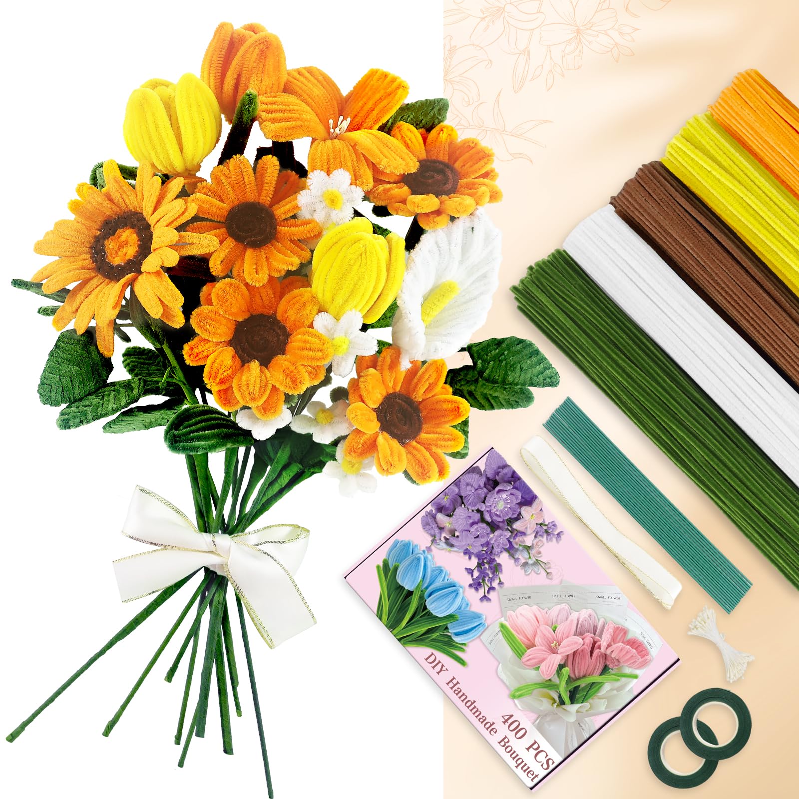Scovolini Colorati per Lavoretti (Arancione-A)