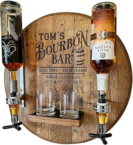 Miniatura 11 de Juego de dispensador de whisky personalizado para regalo para hombres con nombre grabado en relieve en madera, dispensador de licor y bourbon Nombre