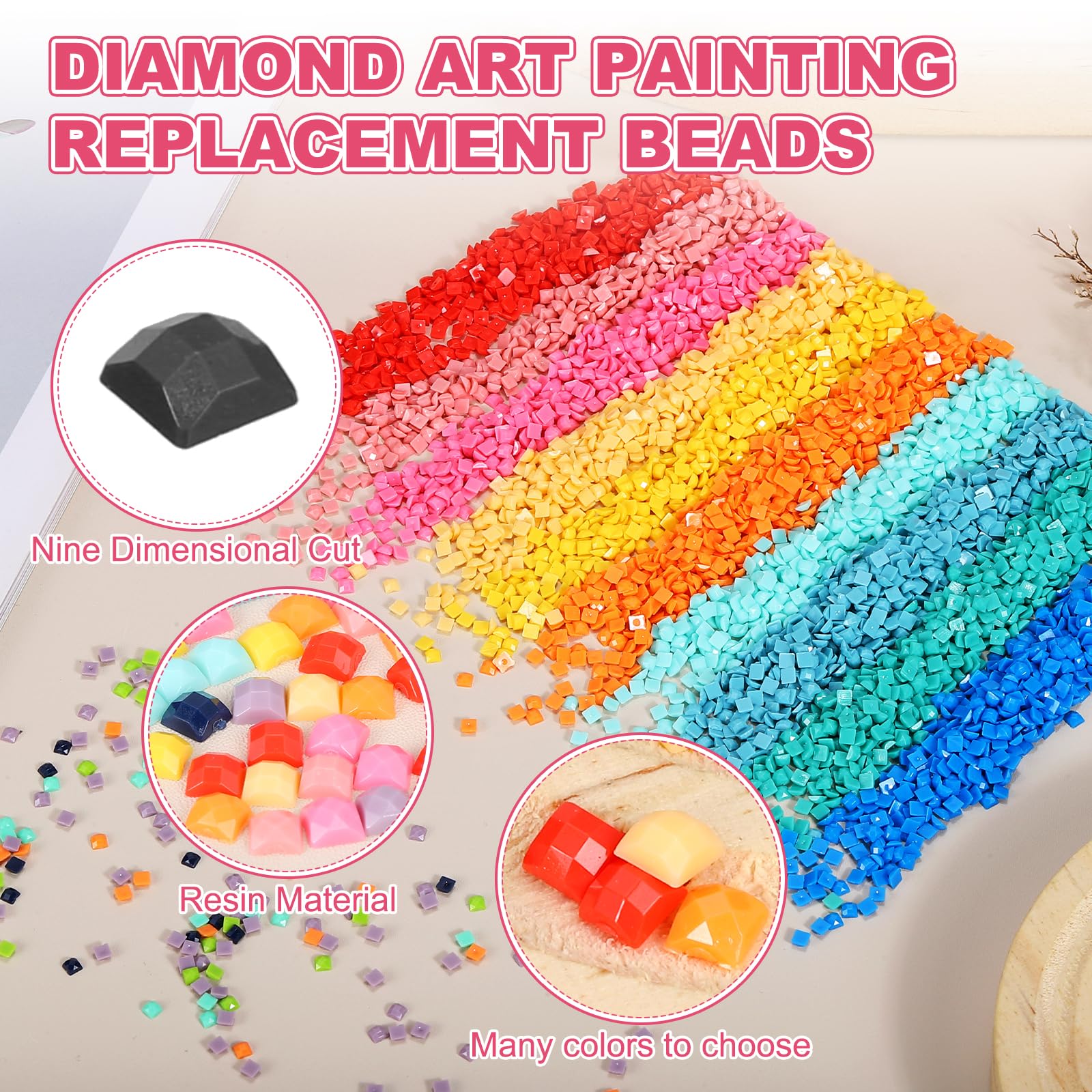 Lot De 6000 Perles Pour Peinture Diamant - 2.7mm - Blanc - Résine Cristal - Pour DIY, Ongles, Déco