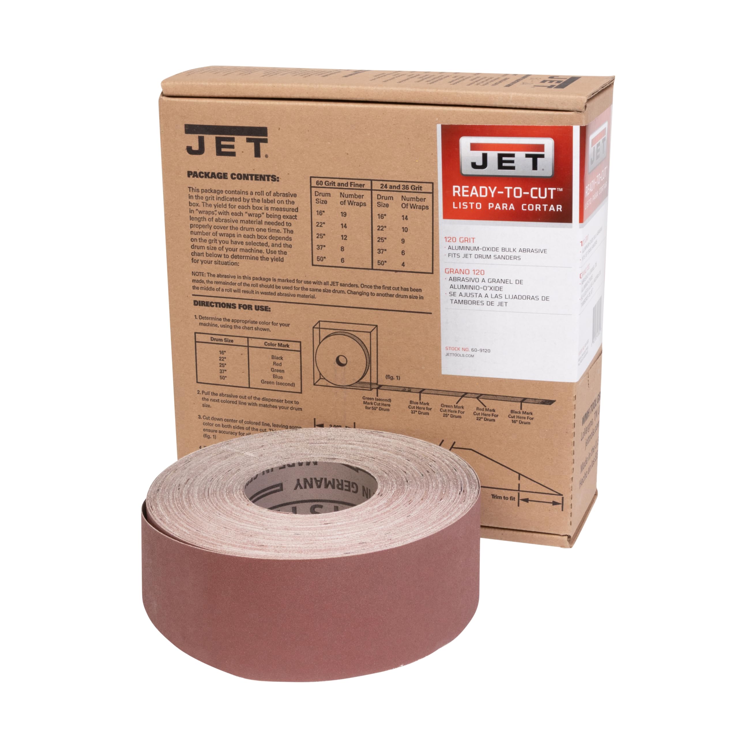 Monarch Ready-to-Wrap Sandpaper Rolls - 80 Grit, 6 Pack For Jet & Ryobi Drum Sanders - View #12