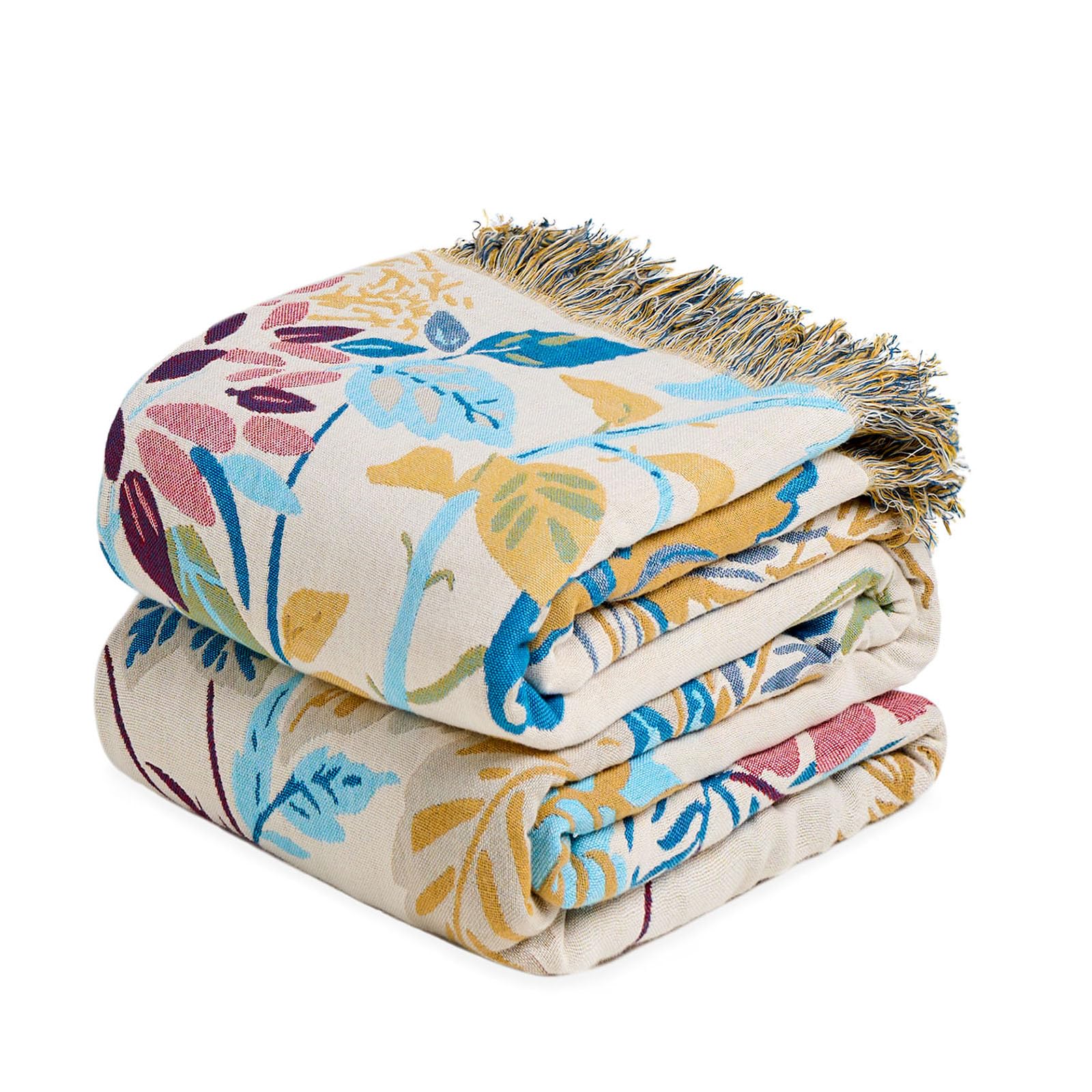 LUTBM Boho Throw Blanket for Couch 50"x60", Cotton Decorative Bed Throw