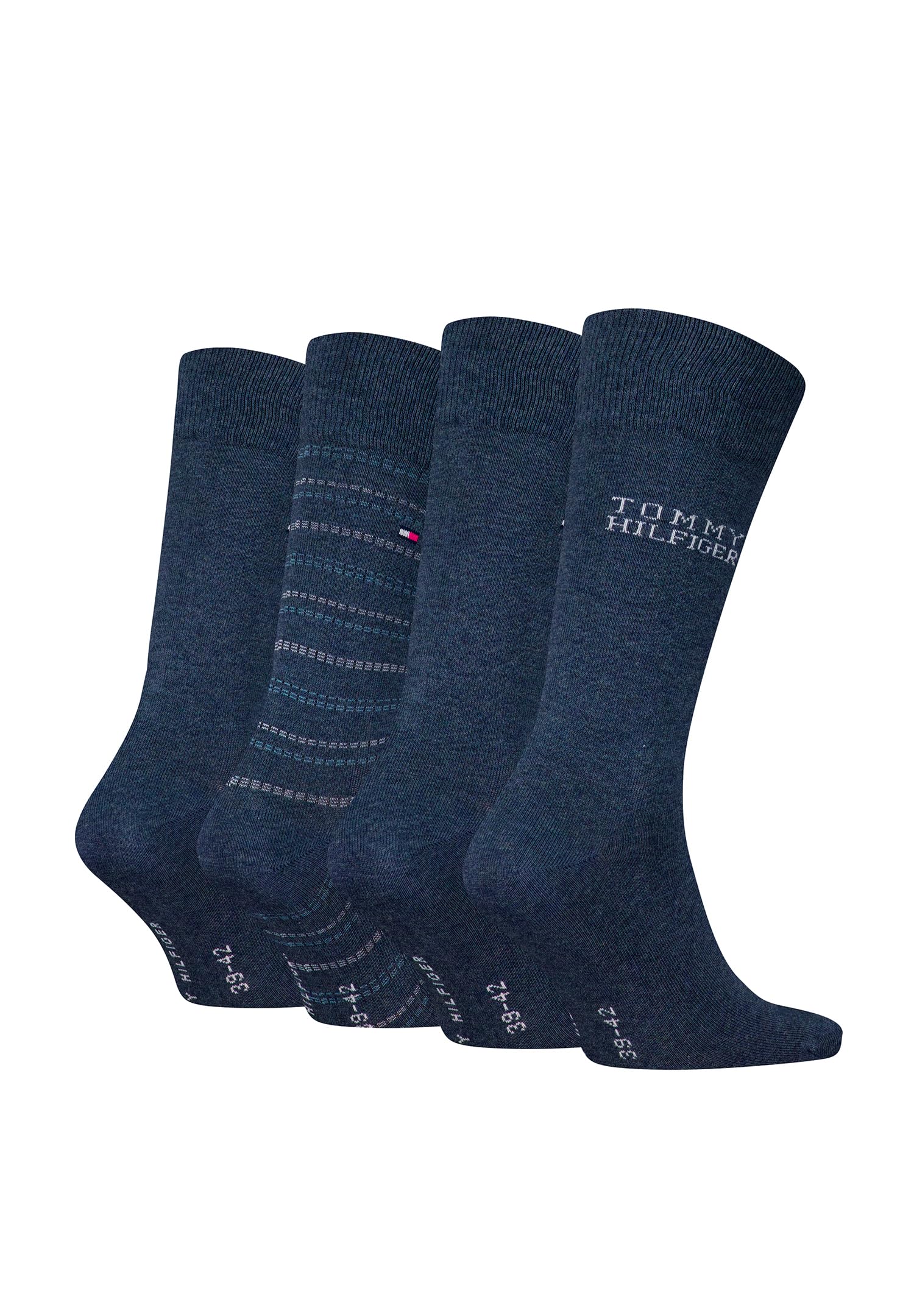 8719965009202 TH Men Sock 4 szt. TIN Giftbox Tommy Stripe, Jeans, 39-42 EU