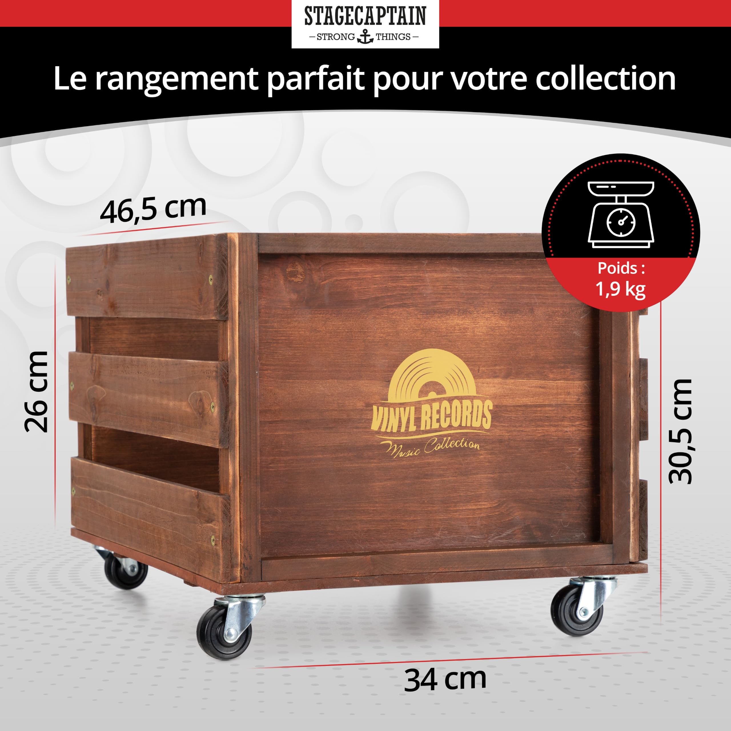 Stagecaptain SPK-100 BN caisse à disques Emil brune 2x set