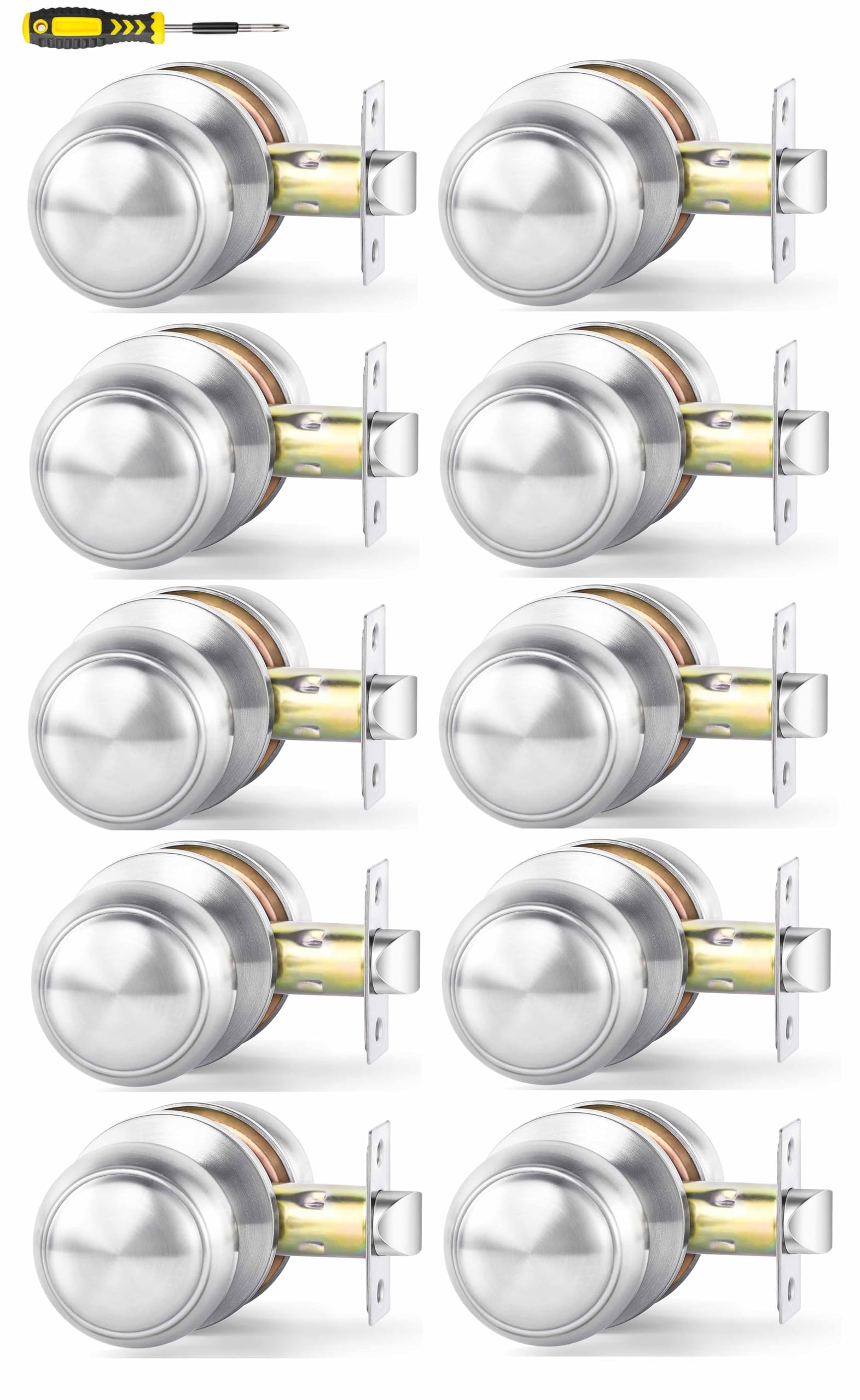 Matte Black Door Knobs - 5 Pack Passage Handles -11