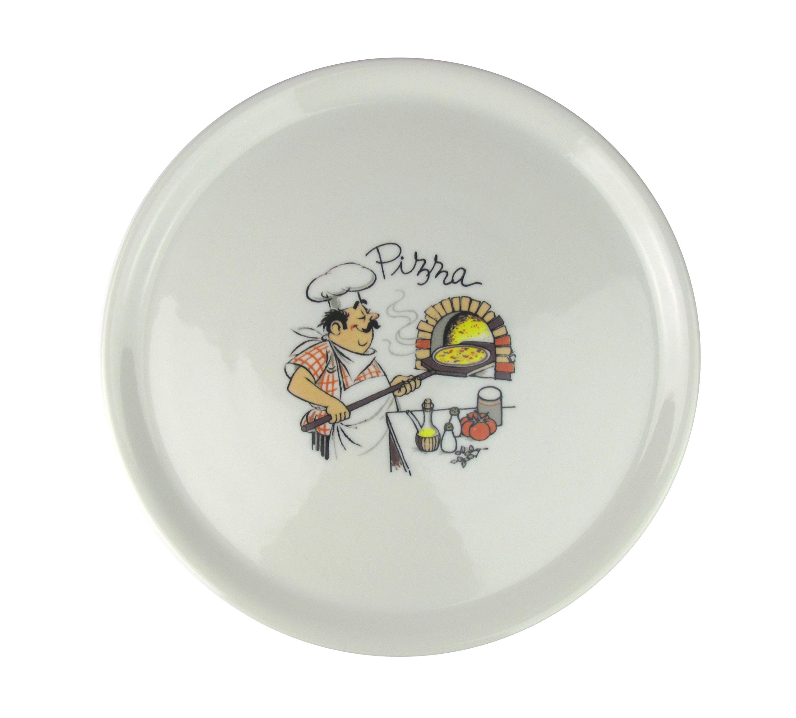 Saturnia Set di 6 piatti per pizza con decoro pizzaiolo Ø 33 cm