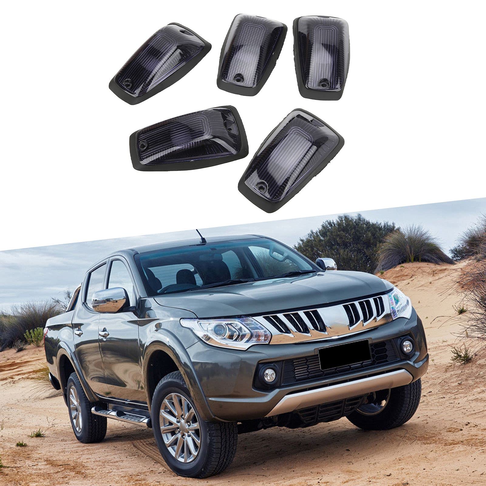 Qiilu Luci Sul Tetto della Cabina 5 Set Luce per Tetto Auto 12V LED Luci D'ingombro Sul Tetto Universali Luci di Ingombro Superiori Luci di Ingombro per SUV Pickup Truck Luce
