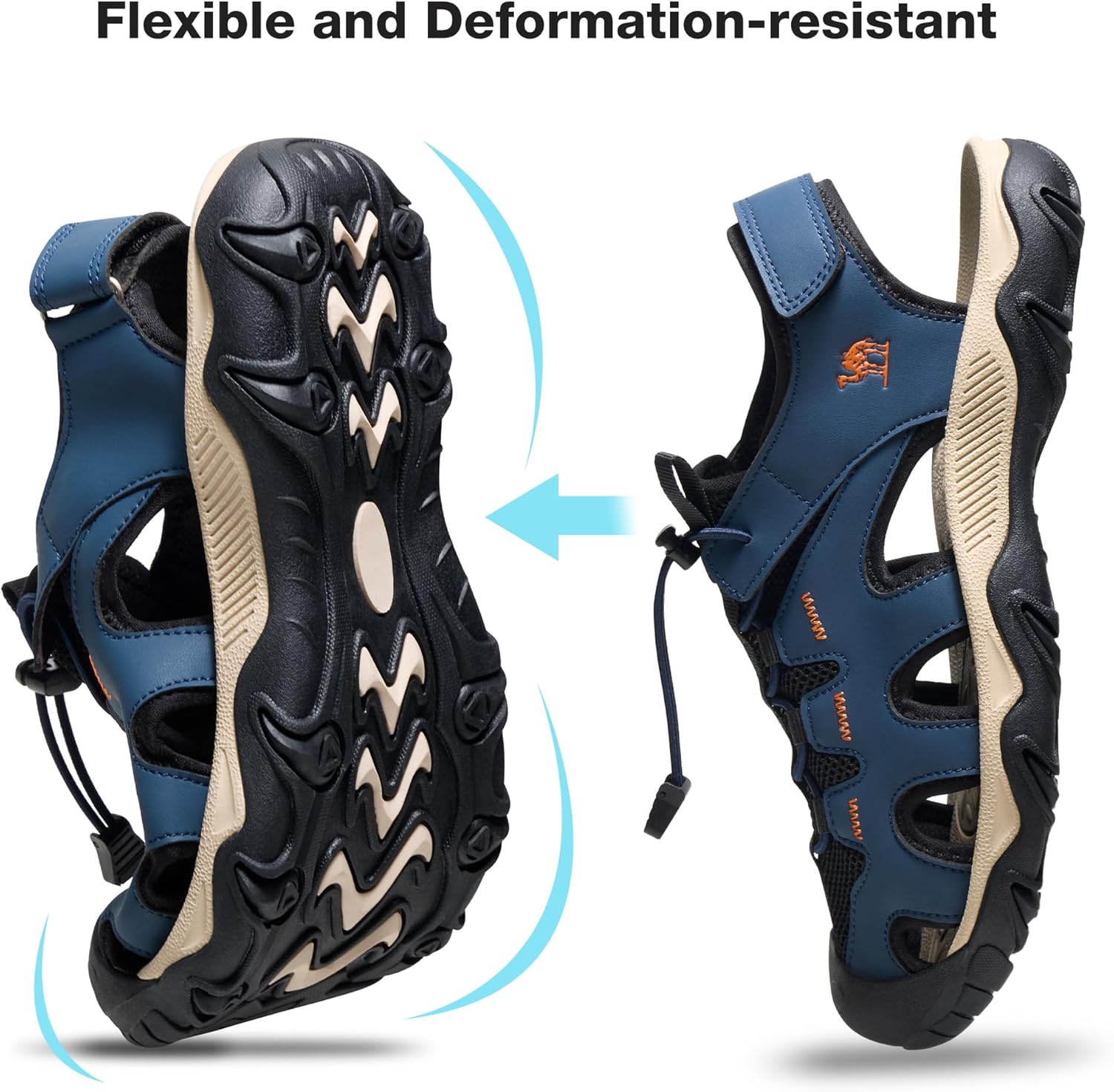 CAMEL CROWN Men's Hiking Sandals Anti-Slipping Athletic Water Shoes with Arch Support Closed Toe Outdoor Summer Camping Sport Sandal for Beach