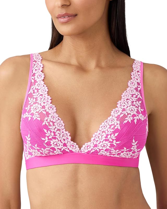 Wacoal Bralette de cobertura media sin aros con encaje ligeramente forrado Embrace para mujer, 852191