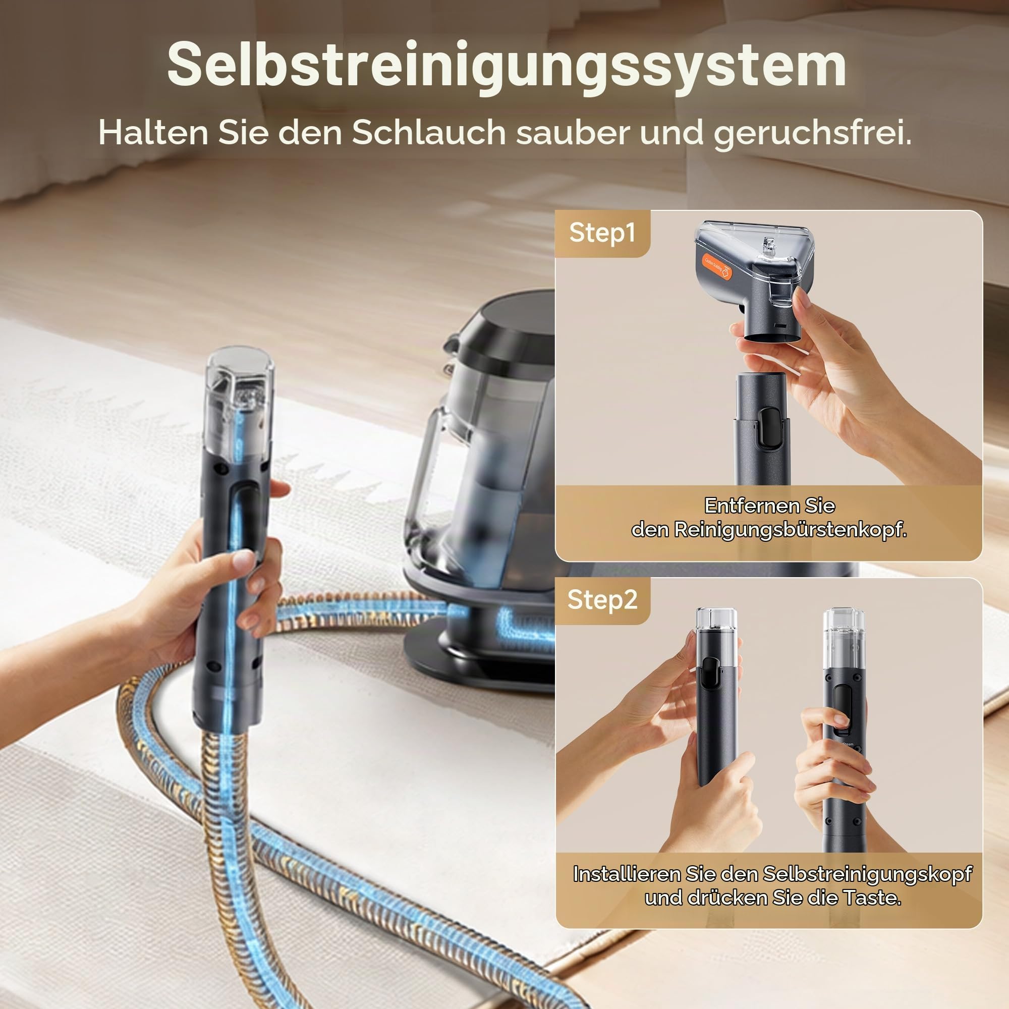 Uwant Y100Pet Polsterreiniger Gerät Mit 22Kpa Teppichreiniger Waschsauger Geräuscharm Nasssauger Teppichreiniger Für Alltägliche Flecken Und Verschmutzungen Mit Schlauch Für Teppich Sofa
