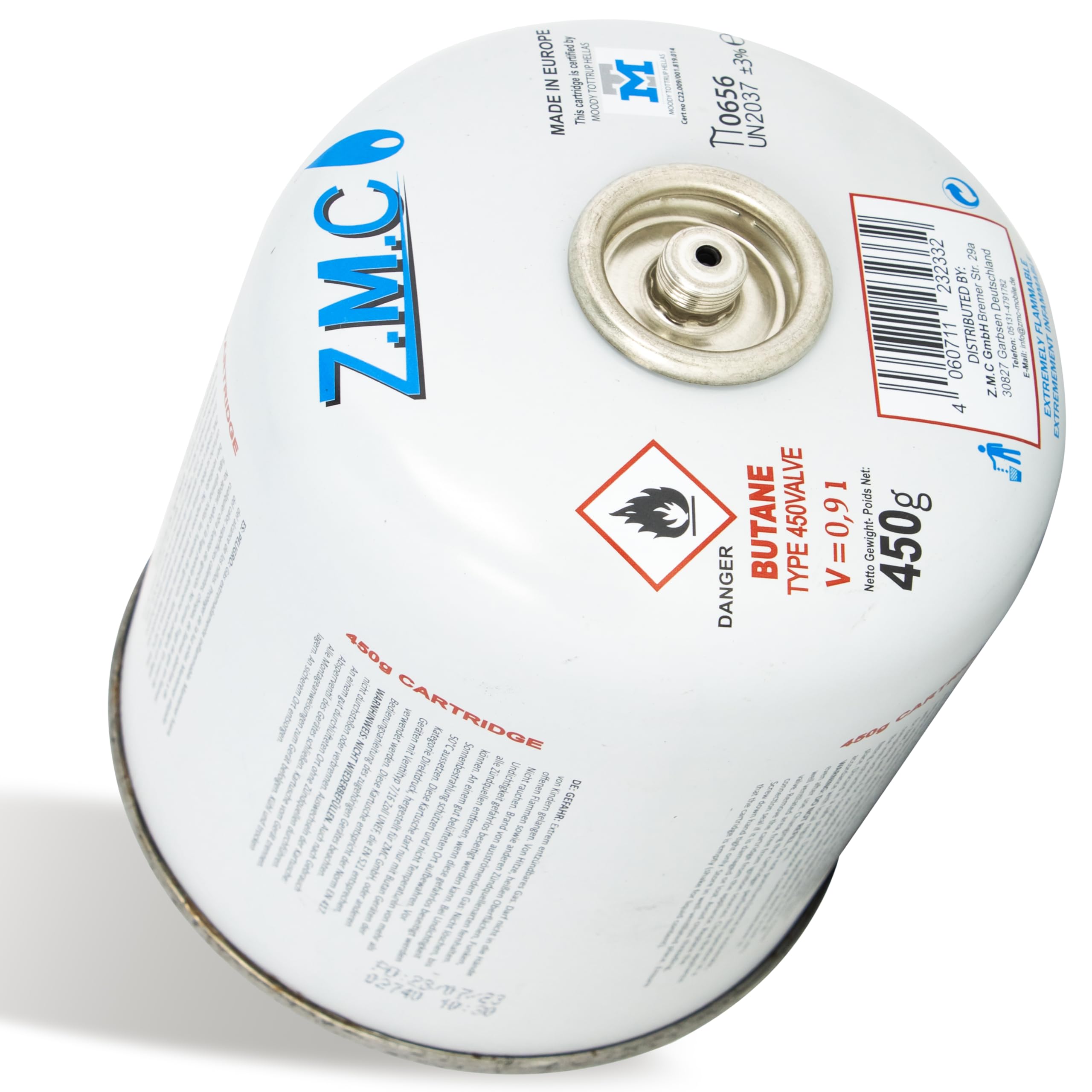 Lot De 5 Cartouches De Gaz ZMC 300g (600ml) - Mélange Propane/Butane - Filetage Euro