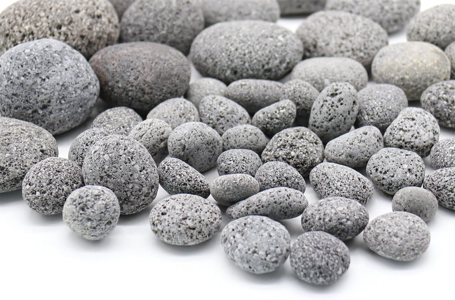 Koltose by Mash Black Smooth Lava Rocks, 12 Lb. 1” – 2” Inch Tumbled Round Rocks for Indoor & Outdoor Fireplaces, Natural Gas, Propane, Wood, Electrical Firepits Grills, 100% Volcanic Rock