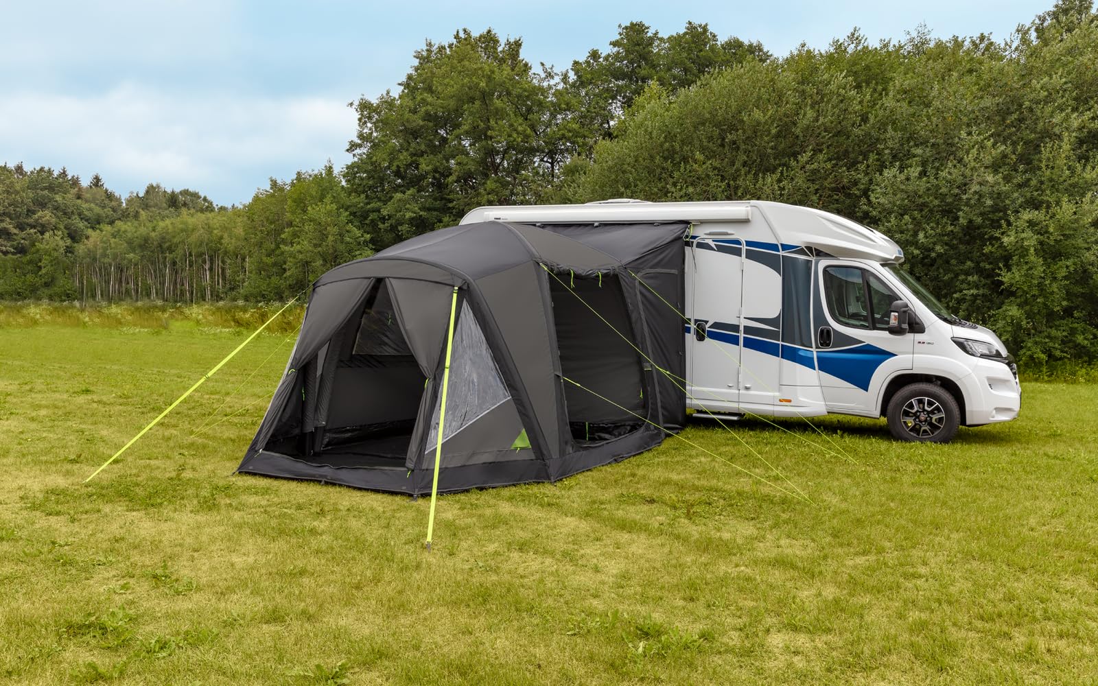 BERGER Liberta-Air XL Busvorzelt | Camping Autozelt aufblasbar mit eingenähtem Boden | Wohnmobil Vorzelt für zusätzlichen Wohnraum | Luftzelt freistehend 310x375 cm, Anbauhöhe 240-290 cm