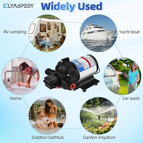 Miniatura 7 de 2025 mejorada 2088-422-144 Bomba de agua dulce para caravana, bomba de agua de diafragma autocebante de 12 V 3.3 GPM, 45 PSI, incluye interruptor de