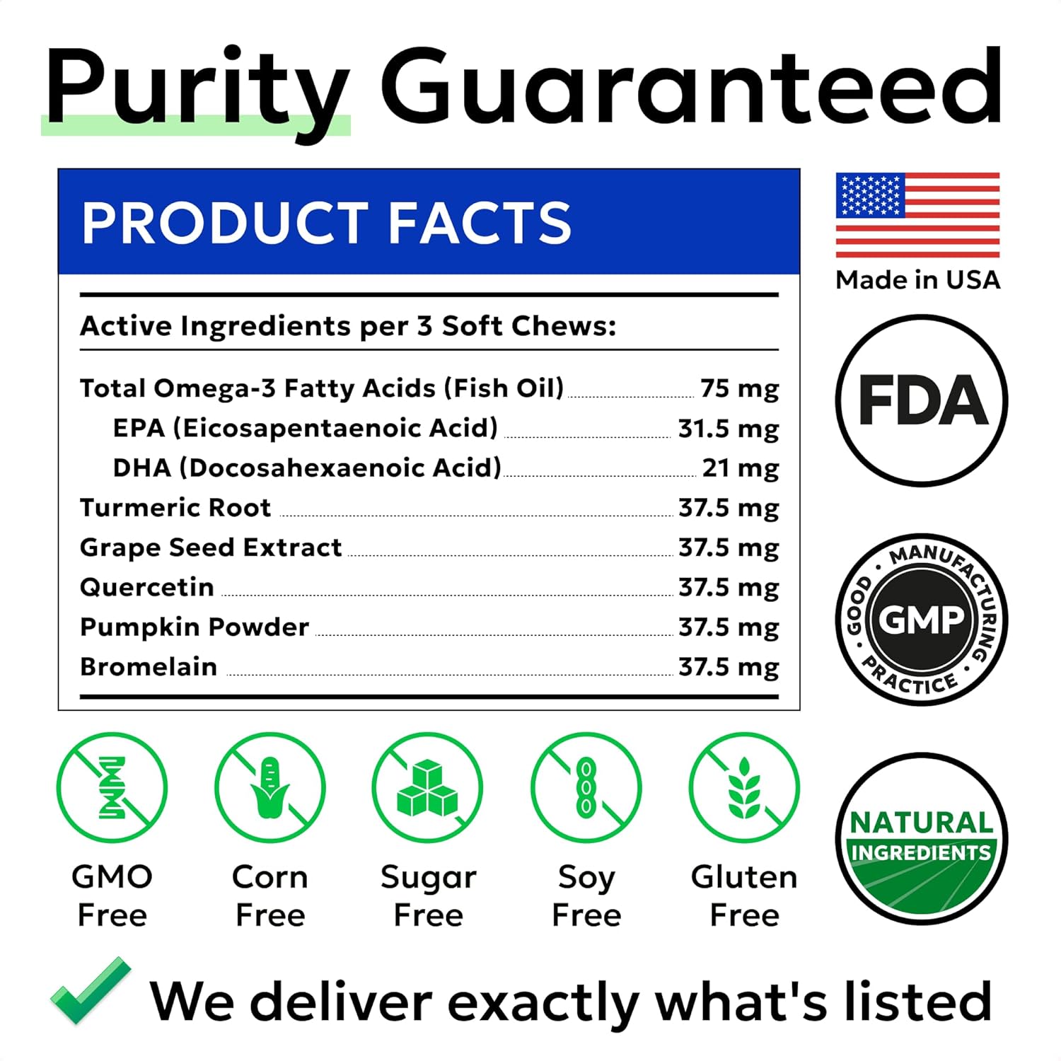 BARK&SPARK Dog Allergy Relief Chews - Anti-Itch Skin & Coat Supplement - Omega 3 Fish Oil - Itchy Skin Relief Treatment Pills - Itching&Paw Licking - Dry Skin&Hot Spots - (60 Immune Treats - Chicken) - Image 6