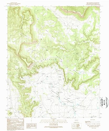 YellowMaps Mesa Cencerro NM mapa topo, escala 124000, 7.5 X 7.5 Minuto, Histórico, 1989, Actualizado en 1989, 26.8 x 22.3 in - Tyvek