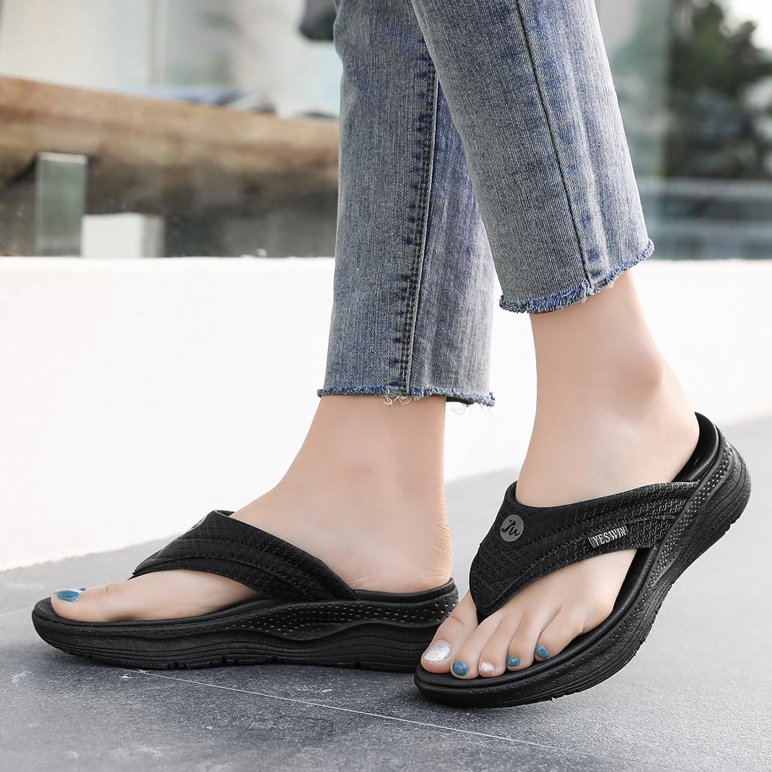 Women's Orthotic Platform Flip Flop with Arch Support Ladies Comfortable Recovery Walking Thong Sandals Slip On Indoor Outdoor for Summer Beach - Image 2
