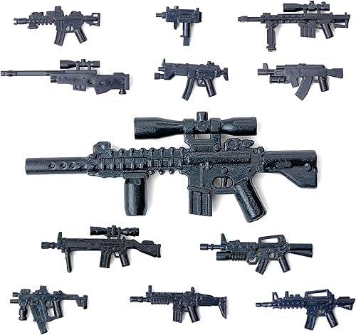 Miniatura 6 de Toysvill SWAT - Juego de bloques de construcción de policía militar para niños | SUV + minifiguras de soldados (12 piezas) con armas y accesorios de