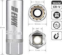 Vista 2 de EWK - Enchufe de bujía magnético de pared delgada de 14 mm, 12 puntos para BMW, Mini Cooper, Nissan, Infiniti