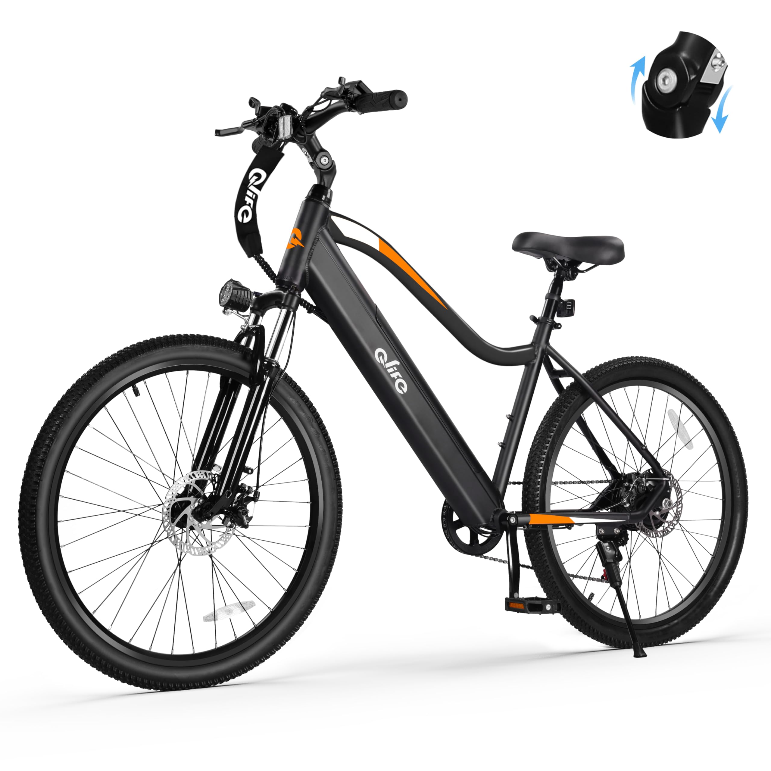 Qlife Electric Bike for Adults, Peak 750W Motor Ebikes with 7 Speed Commuter Mountain Electric Bicycle, 26