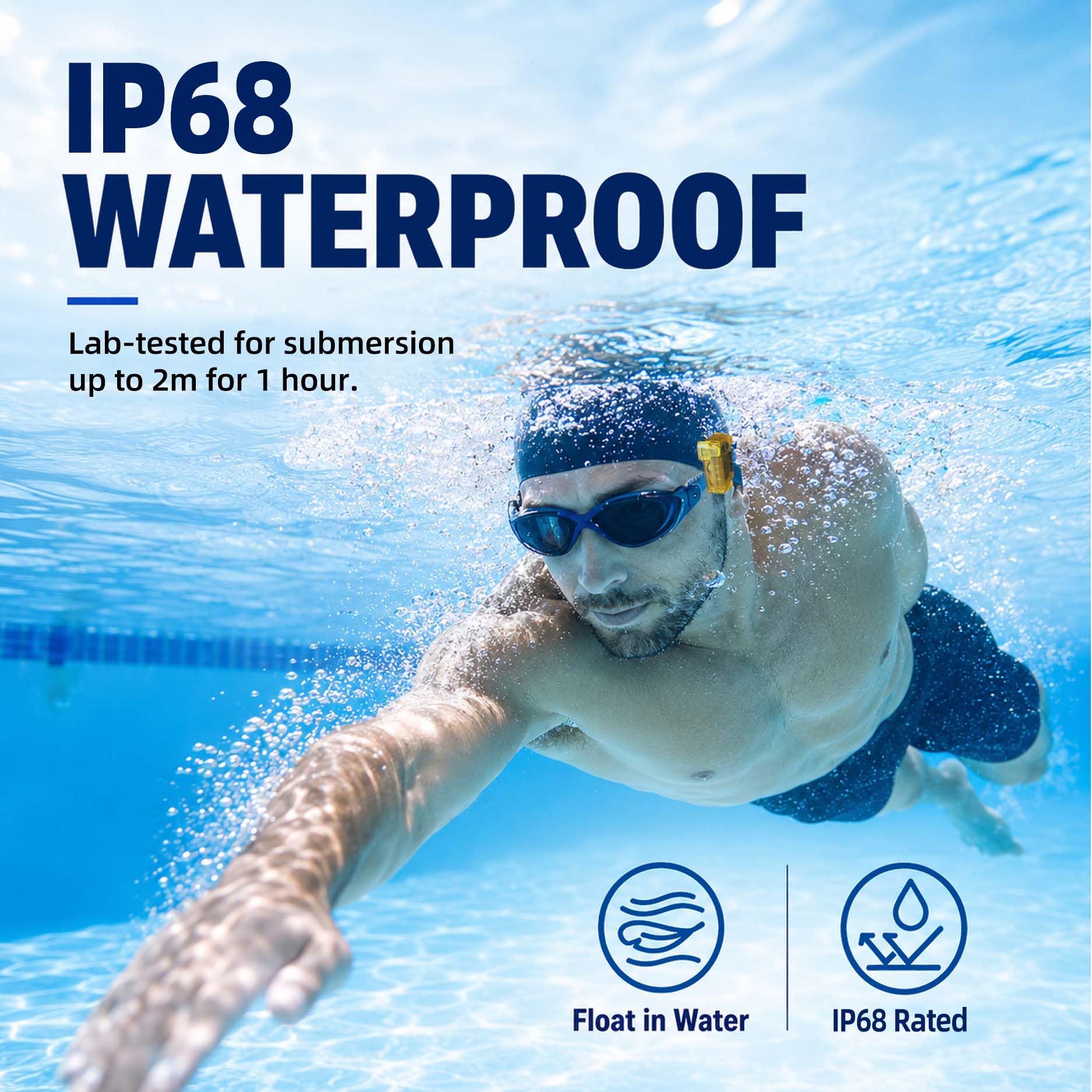 Swim Tempo Trainer, IP68 impermeabile Udibile Swim Metronomo & Stroke Timer con tre modalità di allenamento, Tempo di nuoto regolabile, Multi-Sport Tempo Trainer per nuoto e altri sport