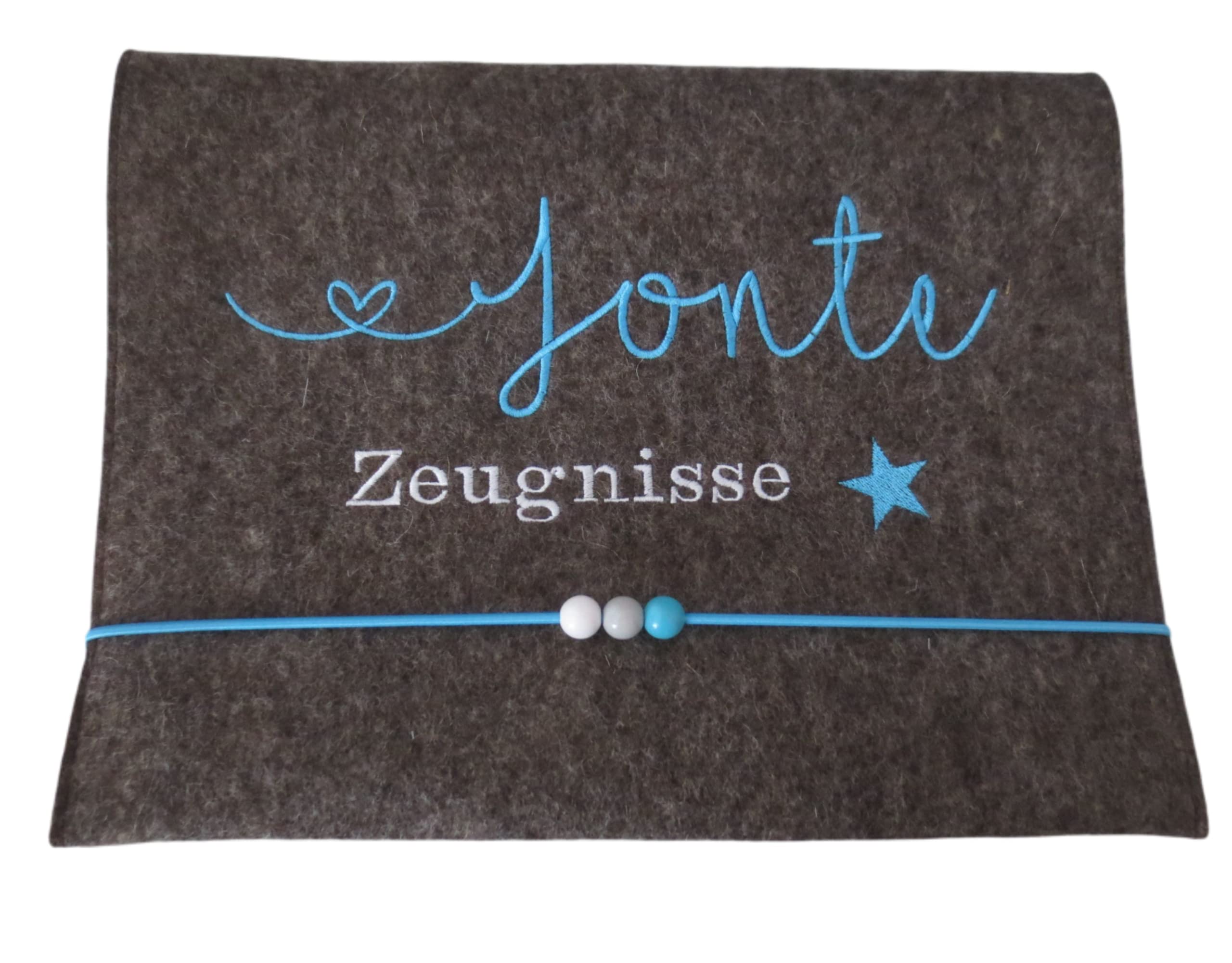 Zeugnismappe Wollfilz Mappe Zeugnisse DIN A4 Grundschule Schule"Stern"