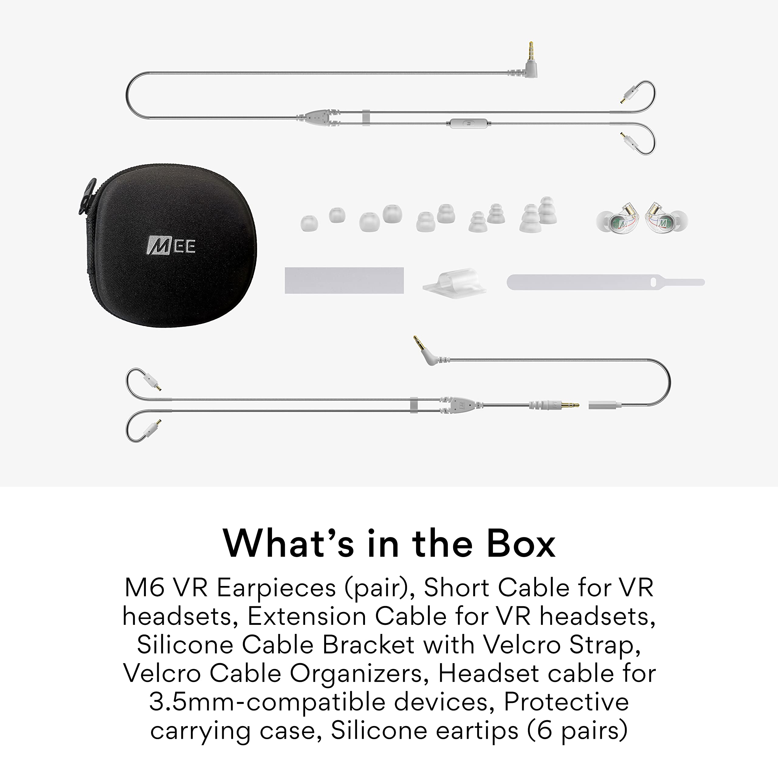 MEE audio M6 VR Cuffie in-ear da gioco con cavo corto per Oculus Quest 2 e altre cuffie VR + cavo microfono per PS5, Xbox, Nintendo Switch, PC