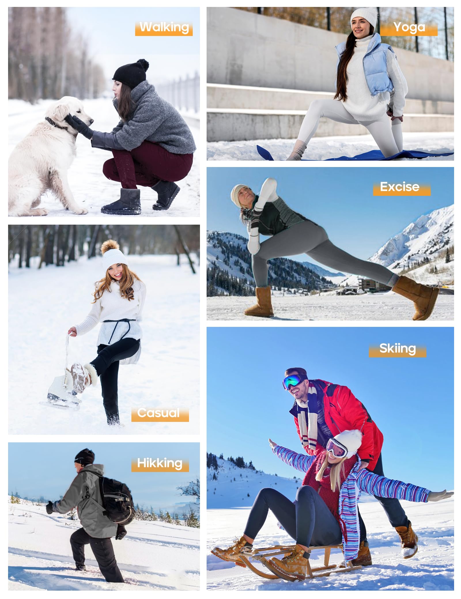 Heathyoga Leggings con forro polar para mujer, con bolsillos, resistentes al agua, térmicos, cálidos, para yoga, senderismo, correr