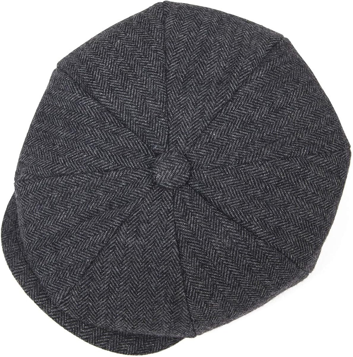 BOTVELA Men's 8 Panel Wool Blend Newsboy Flat Cap Herringbone Tweed Hat at  Men’s Clothing store