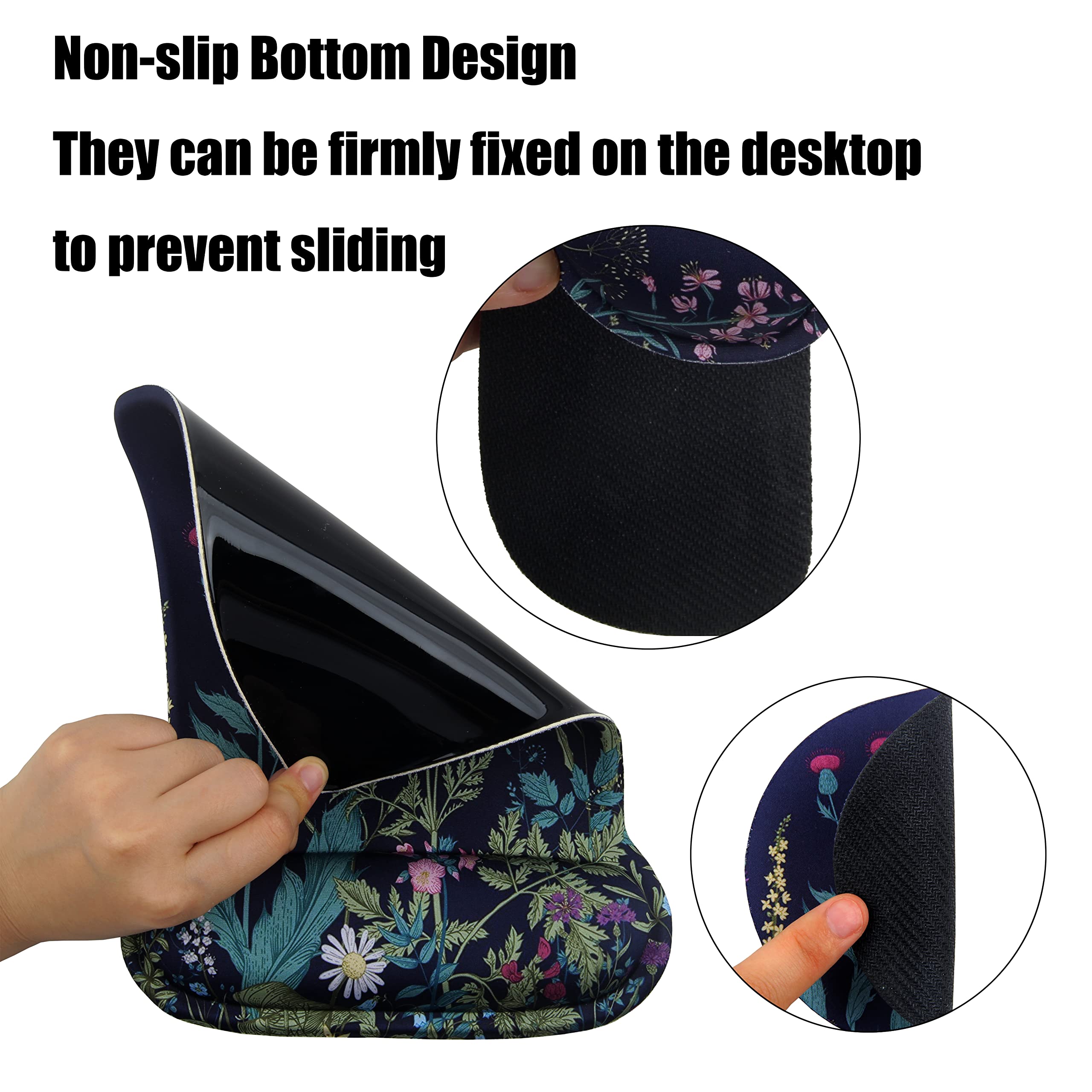 Juego de reposamuñecas para teclado, alfombrilla raton ergonómica de gel con posavasos, base antideslizante para computadora, oficina en casa, fácil escritura y alivio del dolor