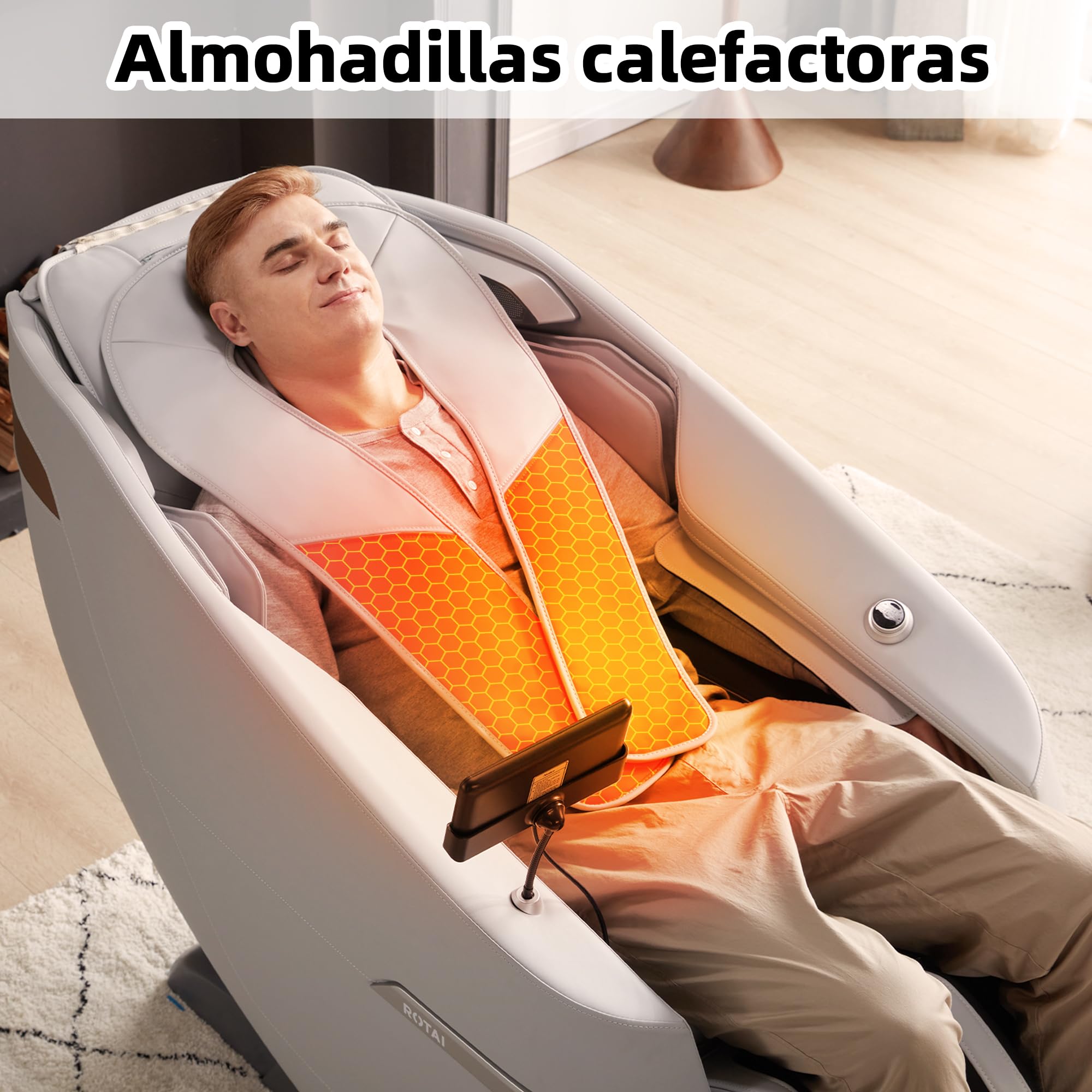 ROTAI Silla de Masaje de Cuerpo Completo con Amasado, Gravedad Cero y Bluetooth, Sillón Masajeador Shiatsu Profesional Reclinable, Sillón Relax Eléctrico para Casa y Oficina