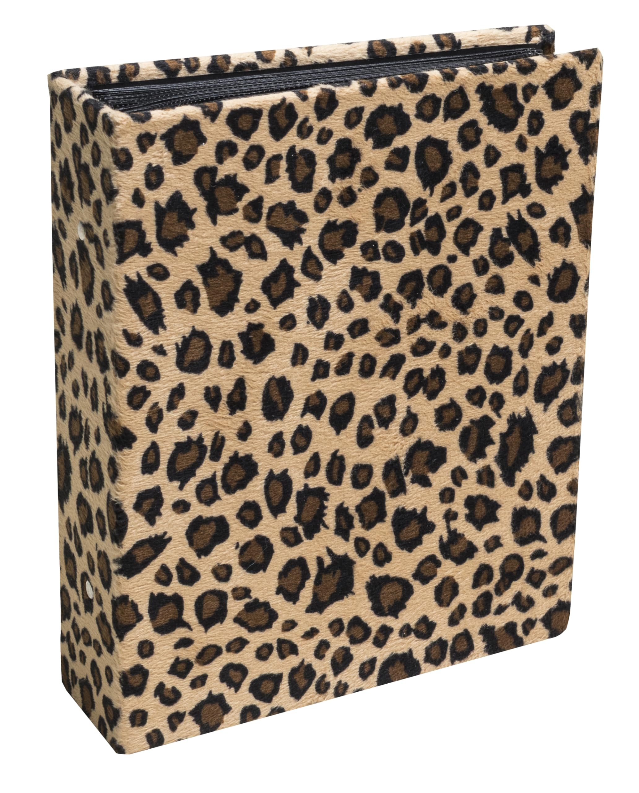 Exacompta - Nr ref. 65008E - Album fotograficzny z kieszeniami LEOPARD - 60 stron - 60 zdjęć 11 x 15 cm - Format 14 x 16,5 cm - Twardy segregator materiałowy - Kieszenie wewnętrzne z tworzywa