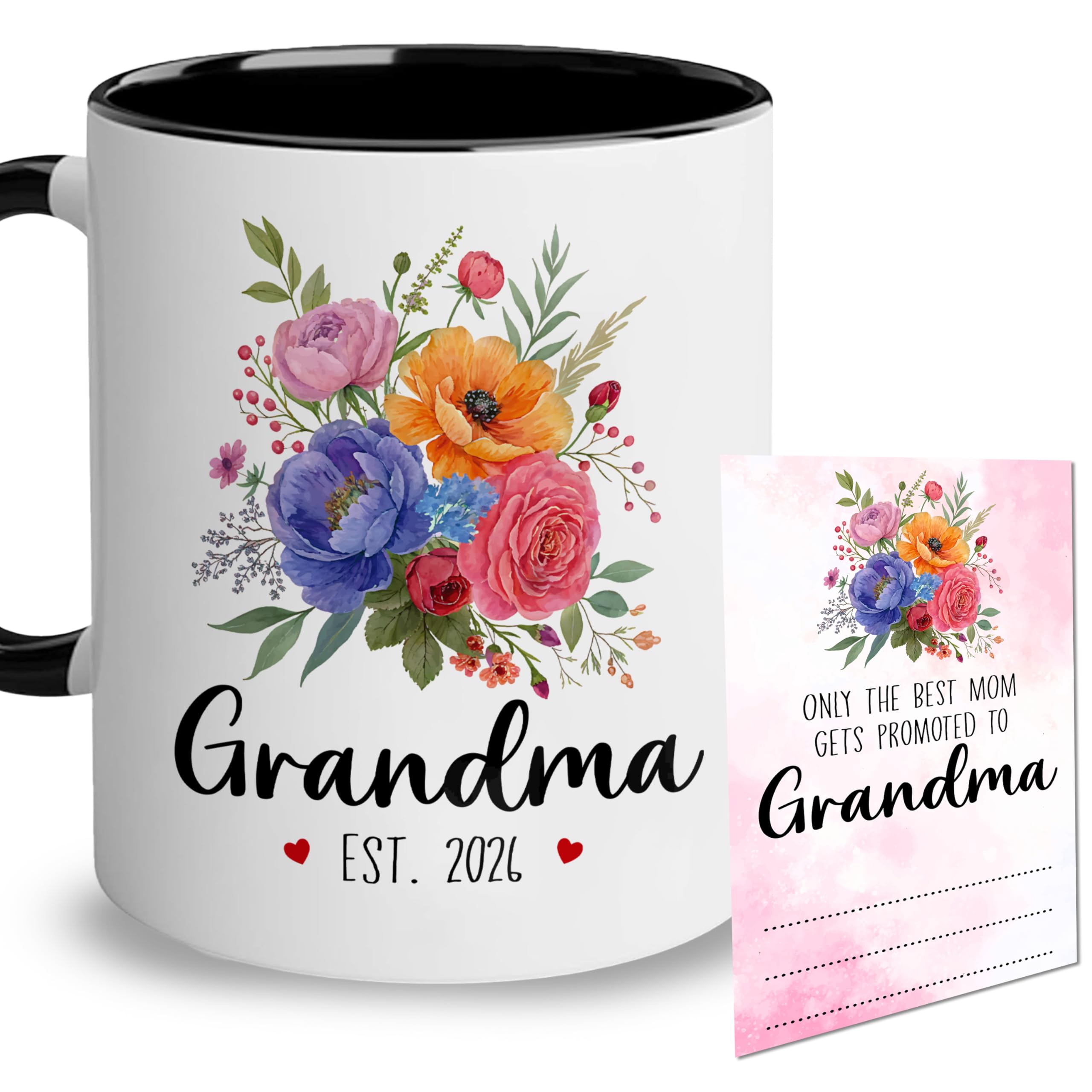 Vivulla68 Promoted To Grandma 2026 Mug With Matching Card - Pregnancy Announcement For New Grandmother, Nana, Gigi, Mimi - Mothers Day, First Time