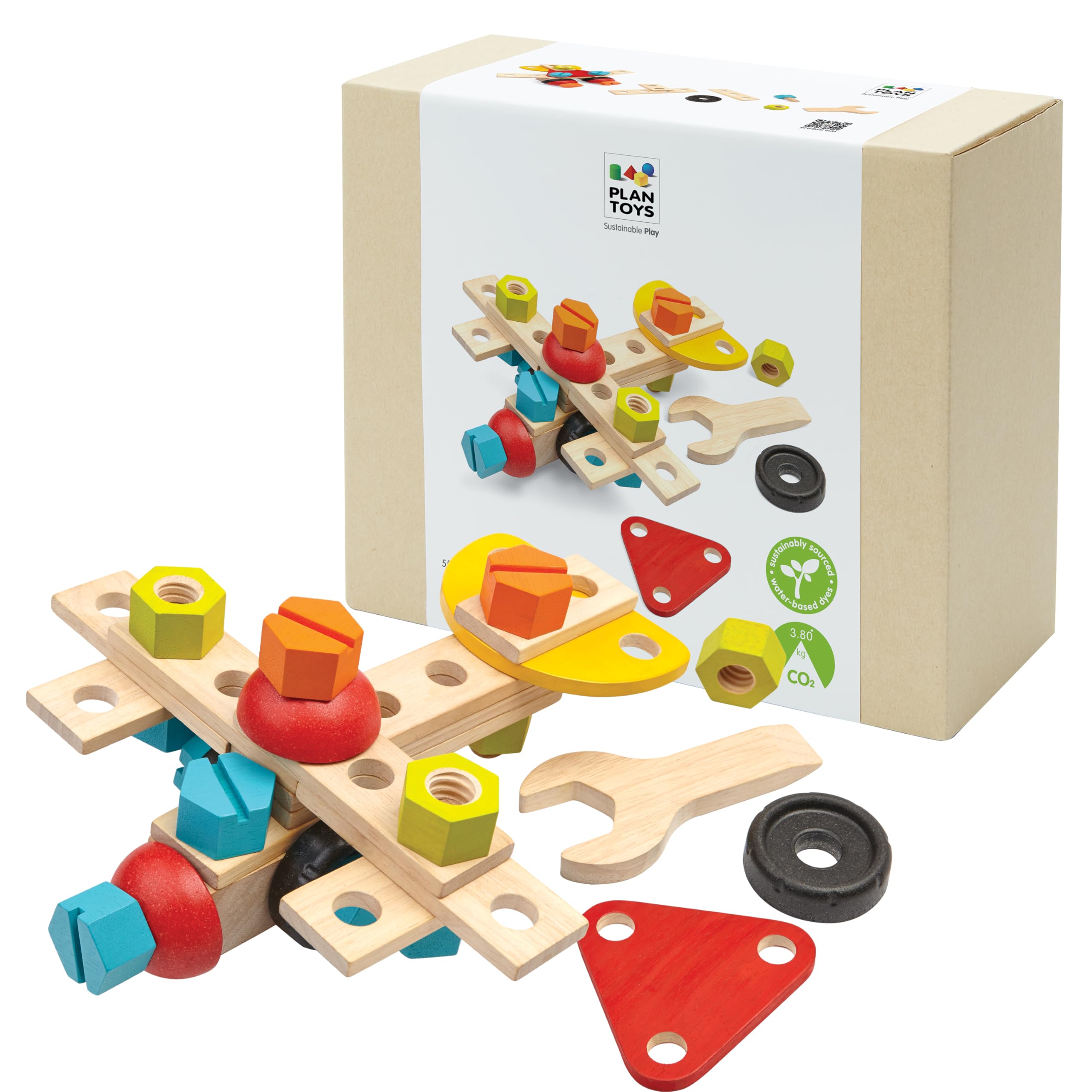 Amazon.com: PlanToys® Construction Set Wooden Montessori Building