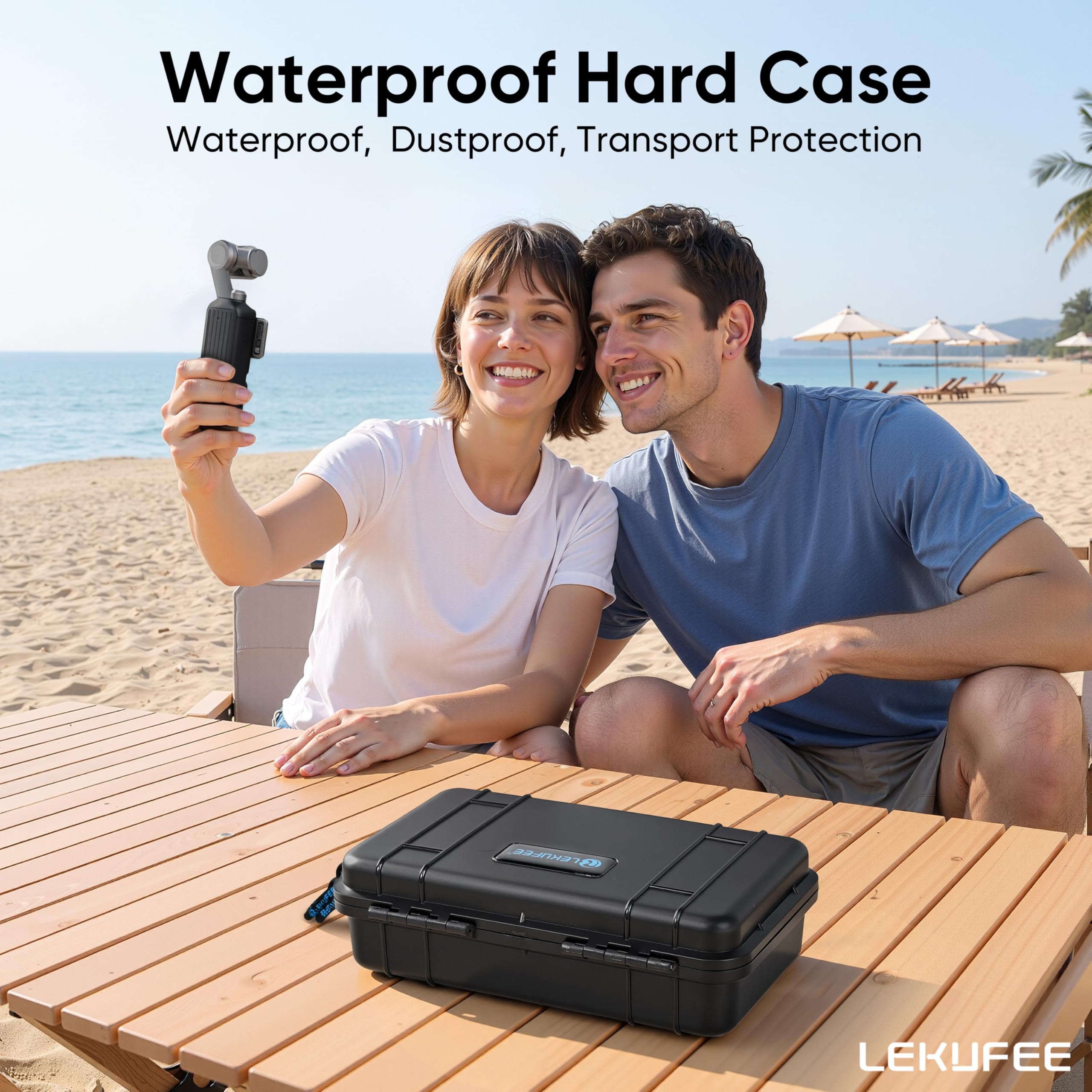 Lekufee Custodia rigida portatile impermeabile per videocamera digitale Xtra Muse e accessori, custodia protettiva antiurto per il trasporto, nera (solo custodia)